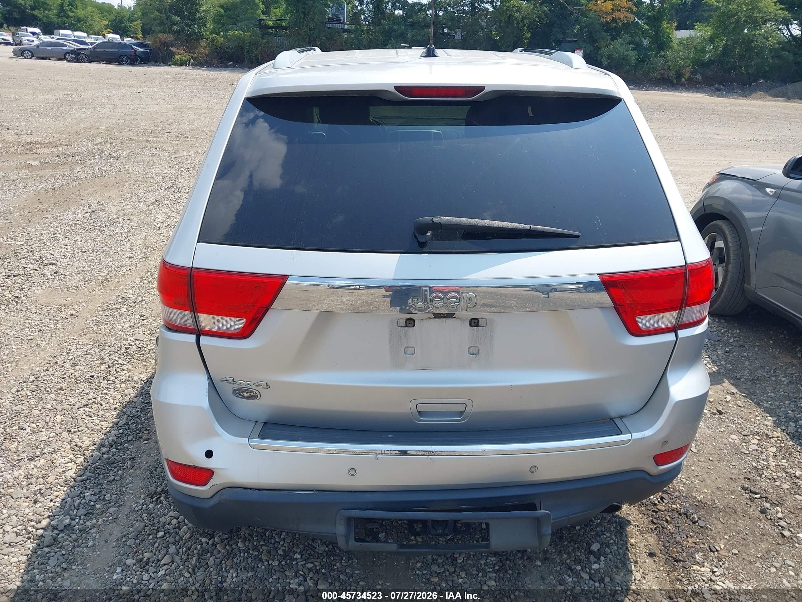 2012 Jeep Grand Cherokee Overland Silver vin: 1C4RJFCT1CC171372