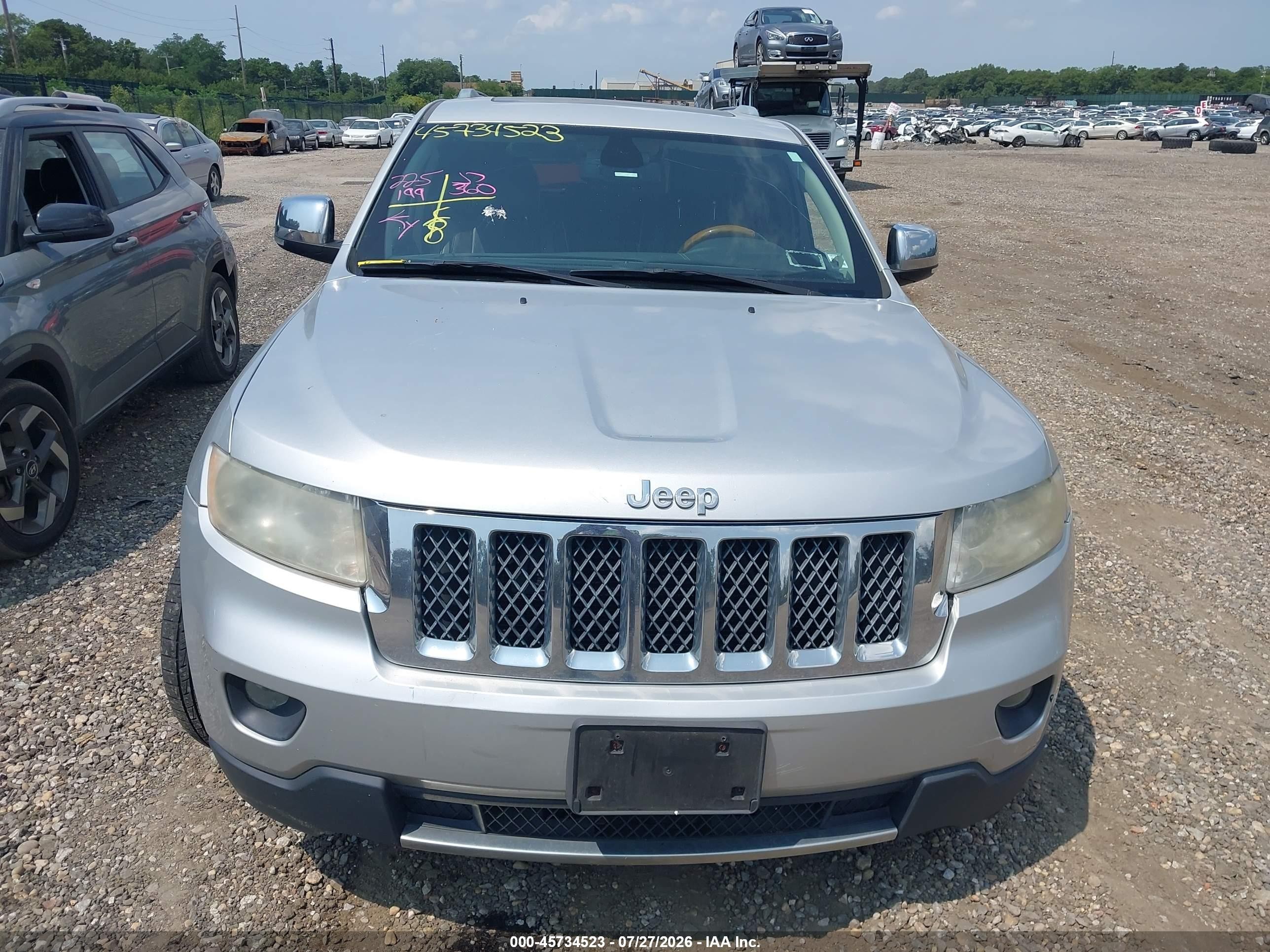 2012 Jeep Grand Cherokee Overland Silver vin: 1C4RJFCT1CC171372