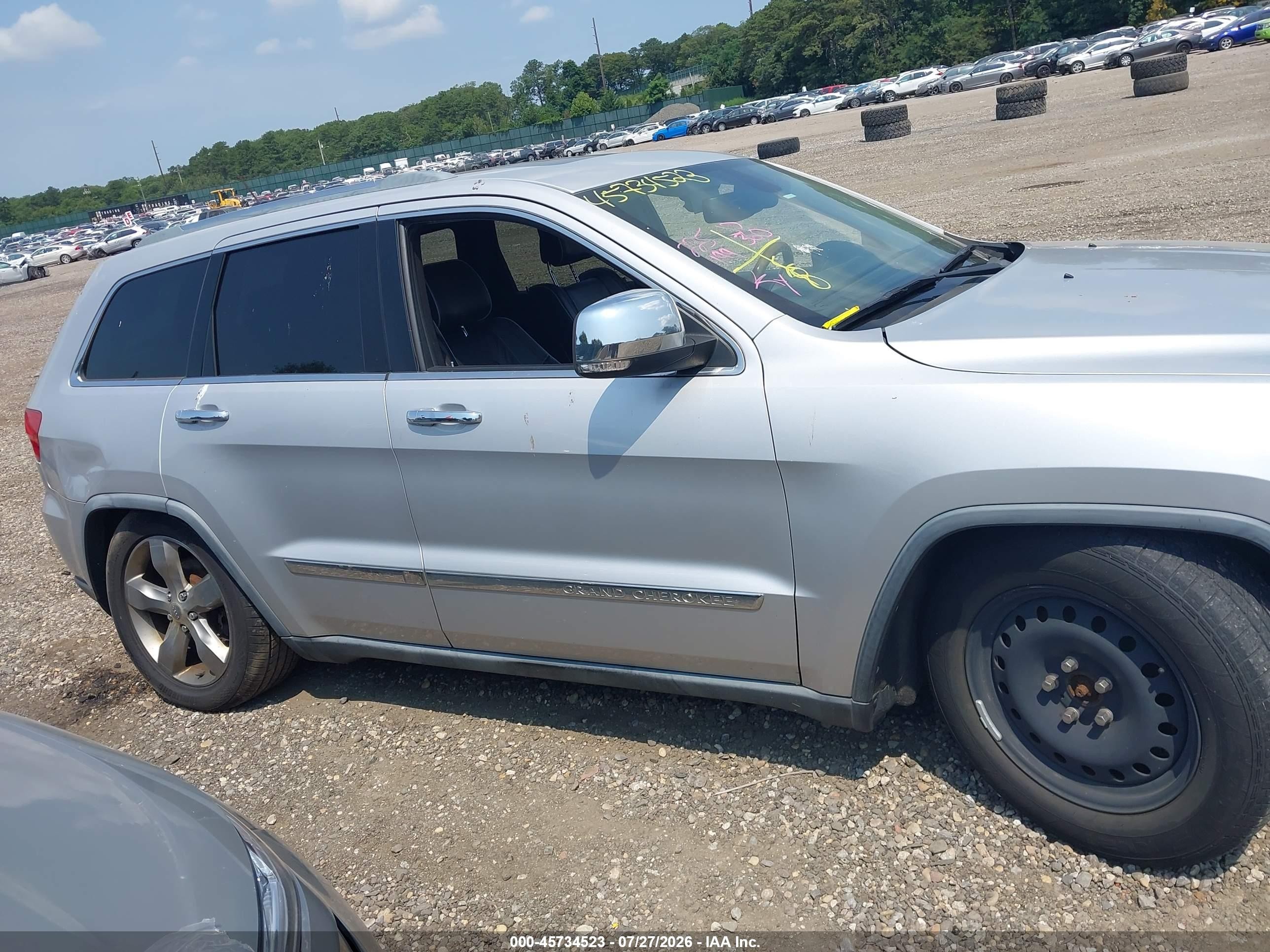 2012 Jeep Grand Cherokee Overland Silver vin: 1C4RJFCT1CC171372