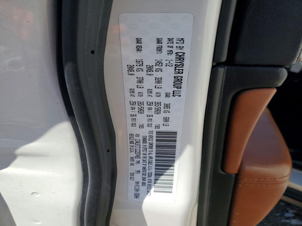 2012 Jeep Grand Cherokee Белый vin: 1C4RJFCT1CC237483