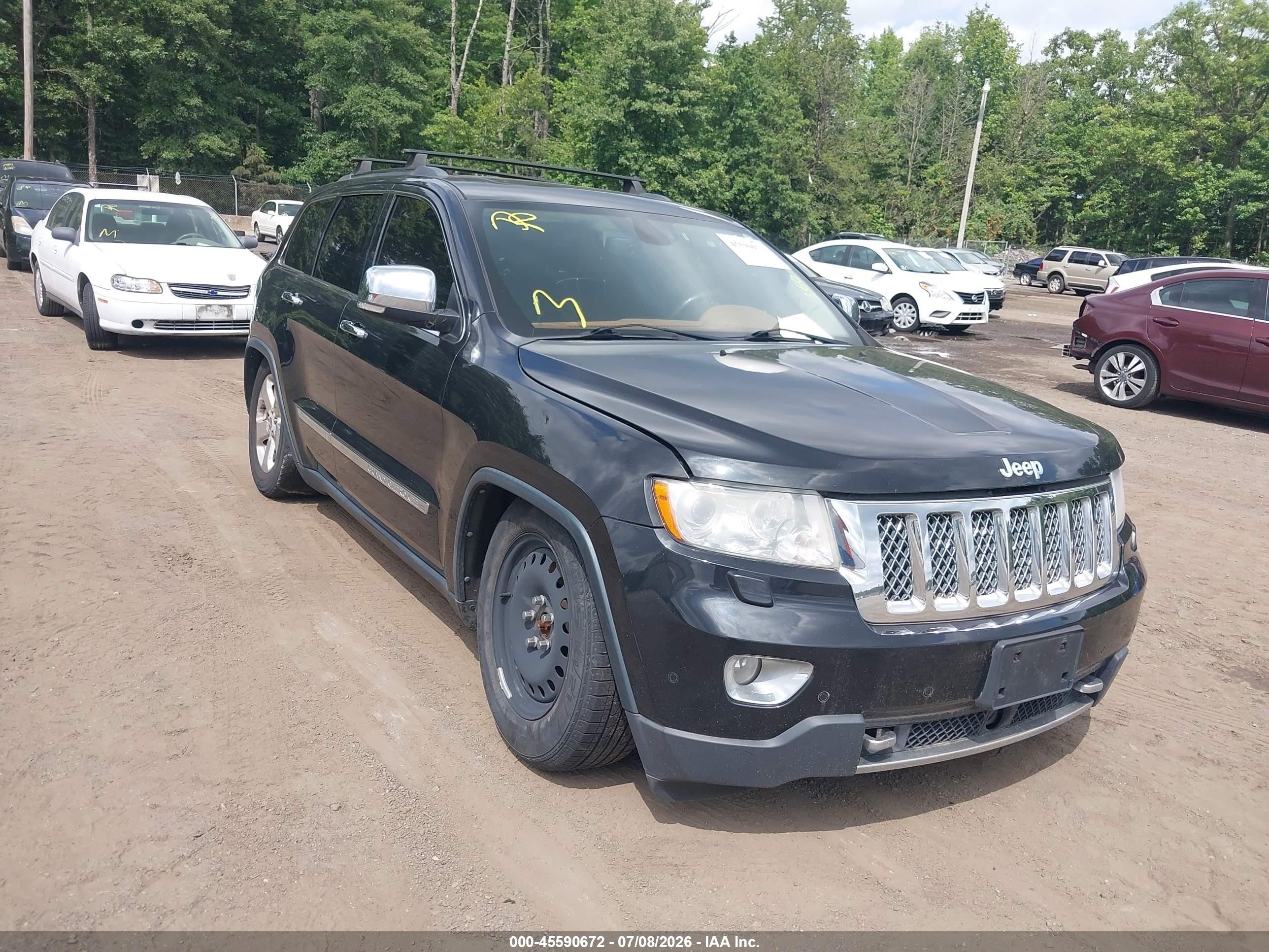2013 Jeep Grand Cherokee Overland Summit Black vin: 1C4RJFCT1DC631373