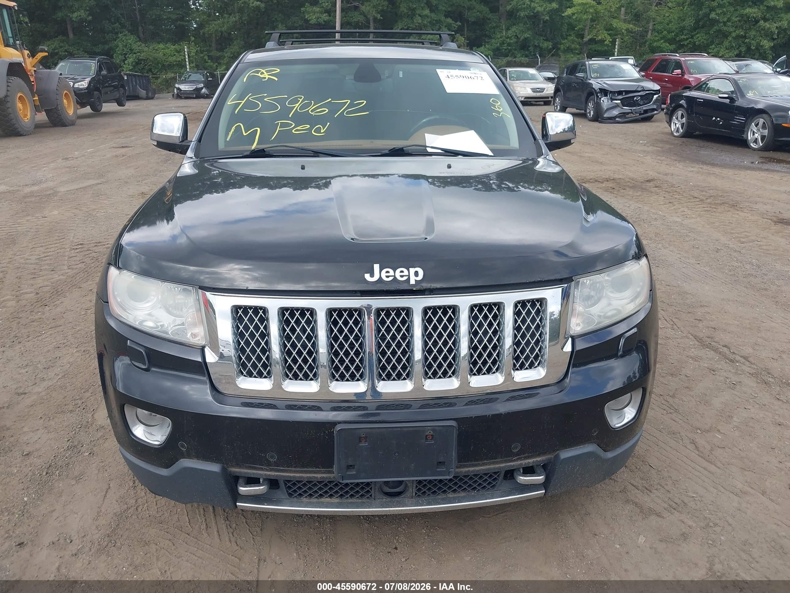 2013 Jeep Grand Cherokee Overland Summit Black vin: 1C4RJFCT1DC631373