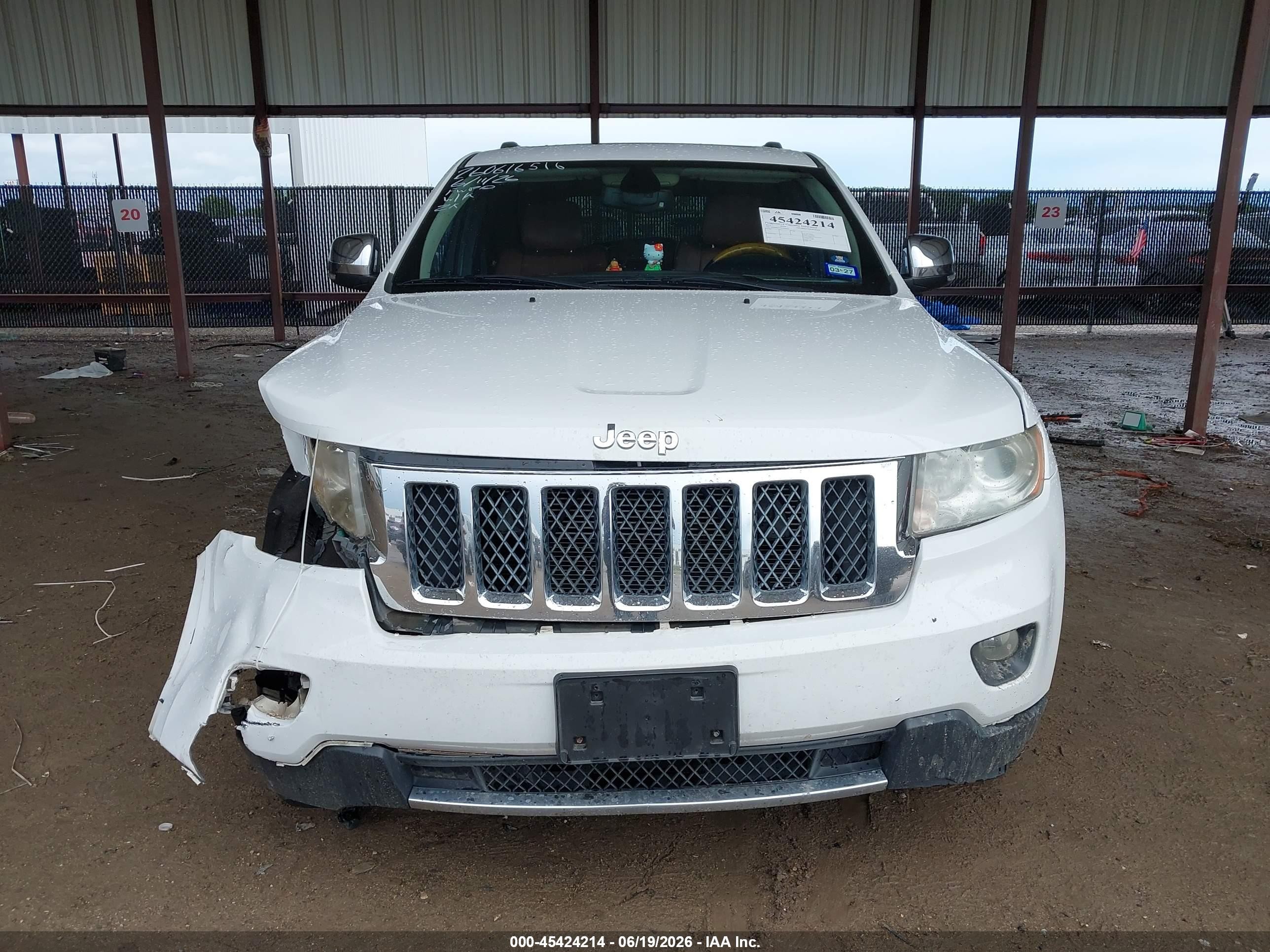 2013 Jeep Grand Cherokee Overland Белый vin: 1C4RJFCT1DC646472