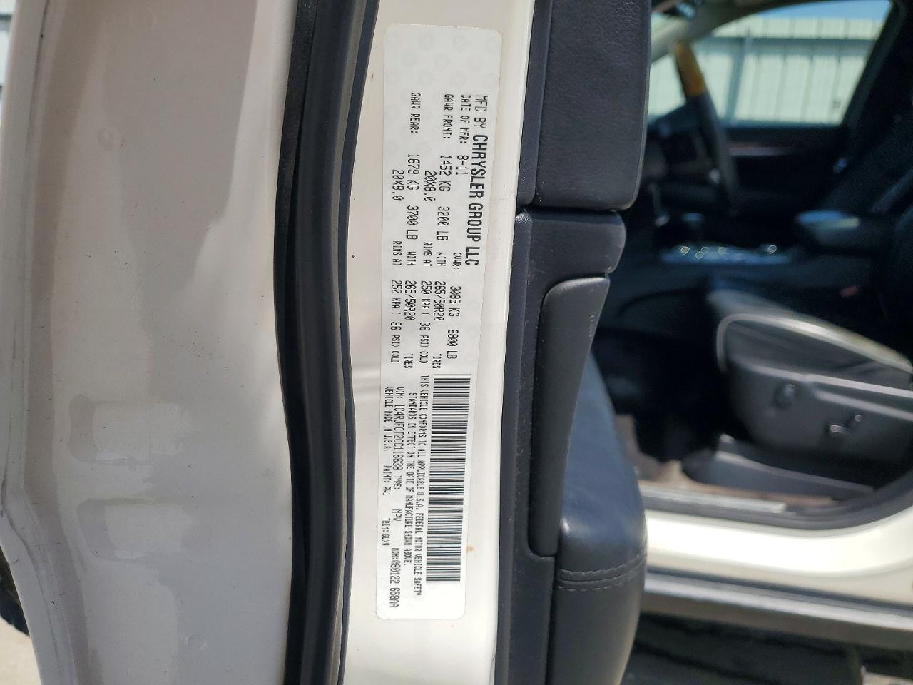 2012 Jeep Grand Cherokee Overland White vin: 1C4RJFCT2CC116638