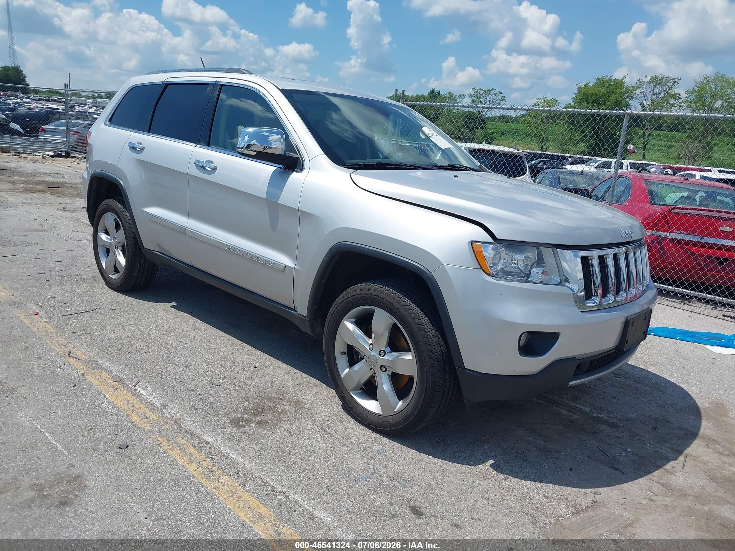 2012 Jeep Grand Cherokee Overland Silver vin: 1C4RJFCT2CC203102