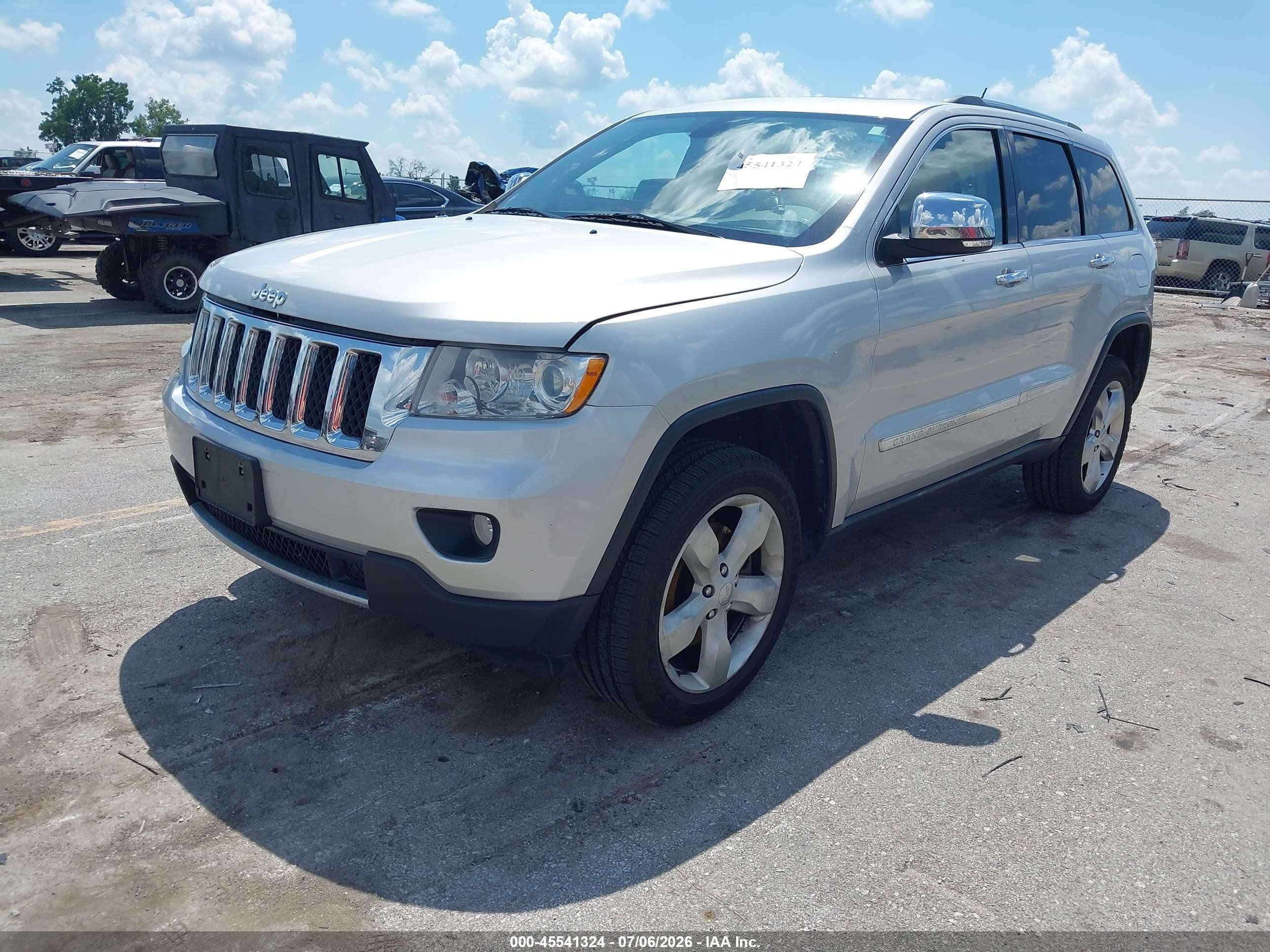2012 Jeep Grand Cherokee Overland Silver vin: 1C4RJFCT2CC203102