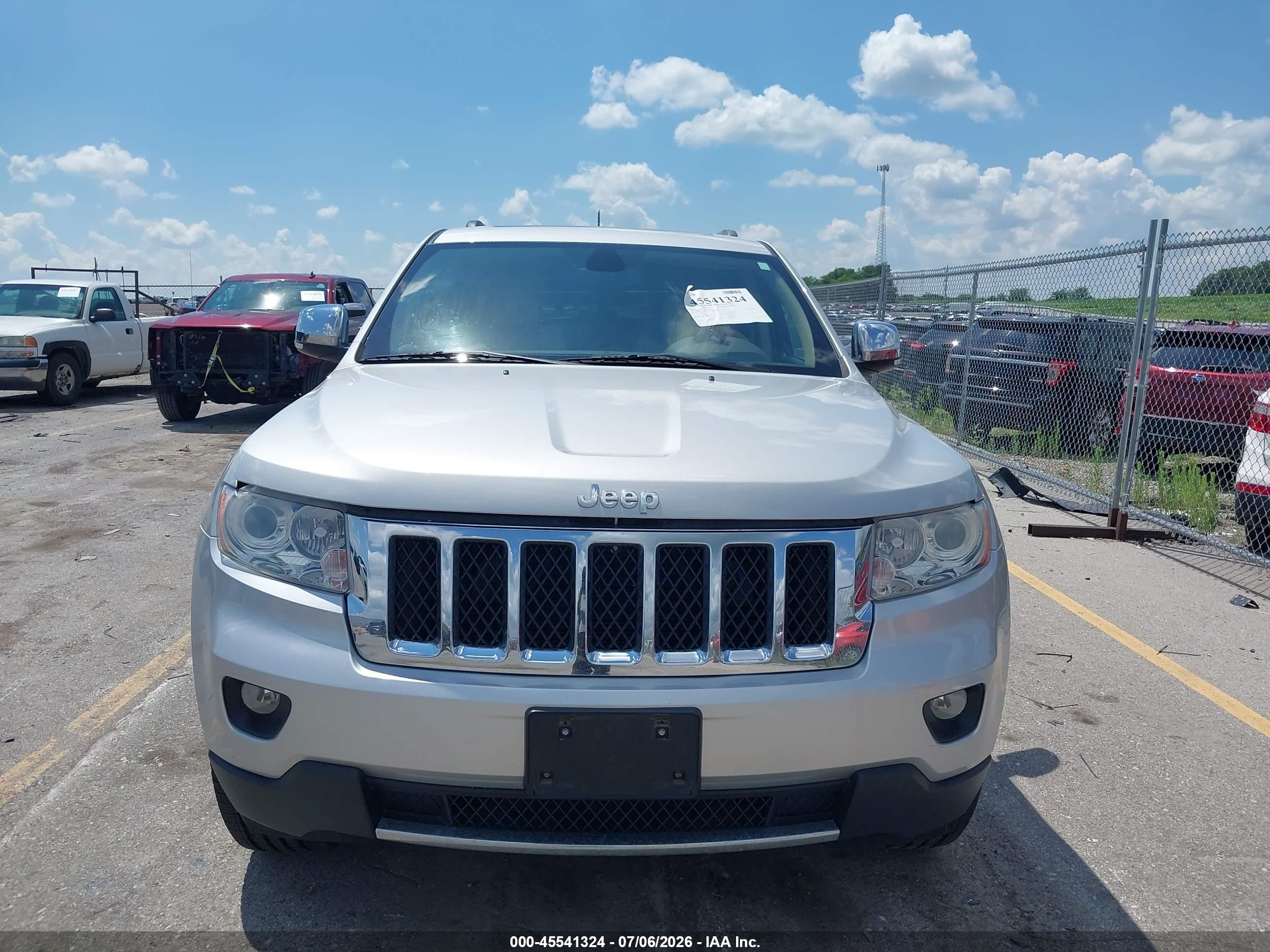 2012 Jeep Grand Cherokee Overland Silver vin: 1C4RJFCT2CC203102