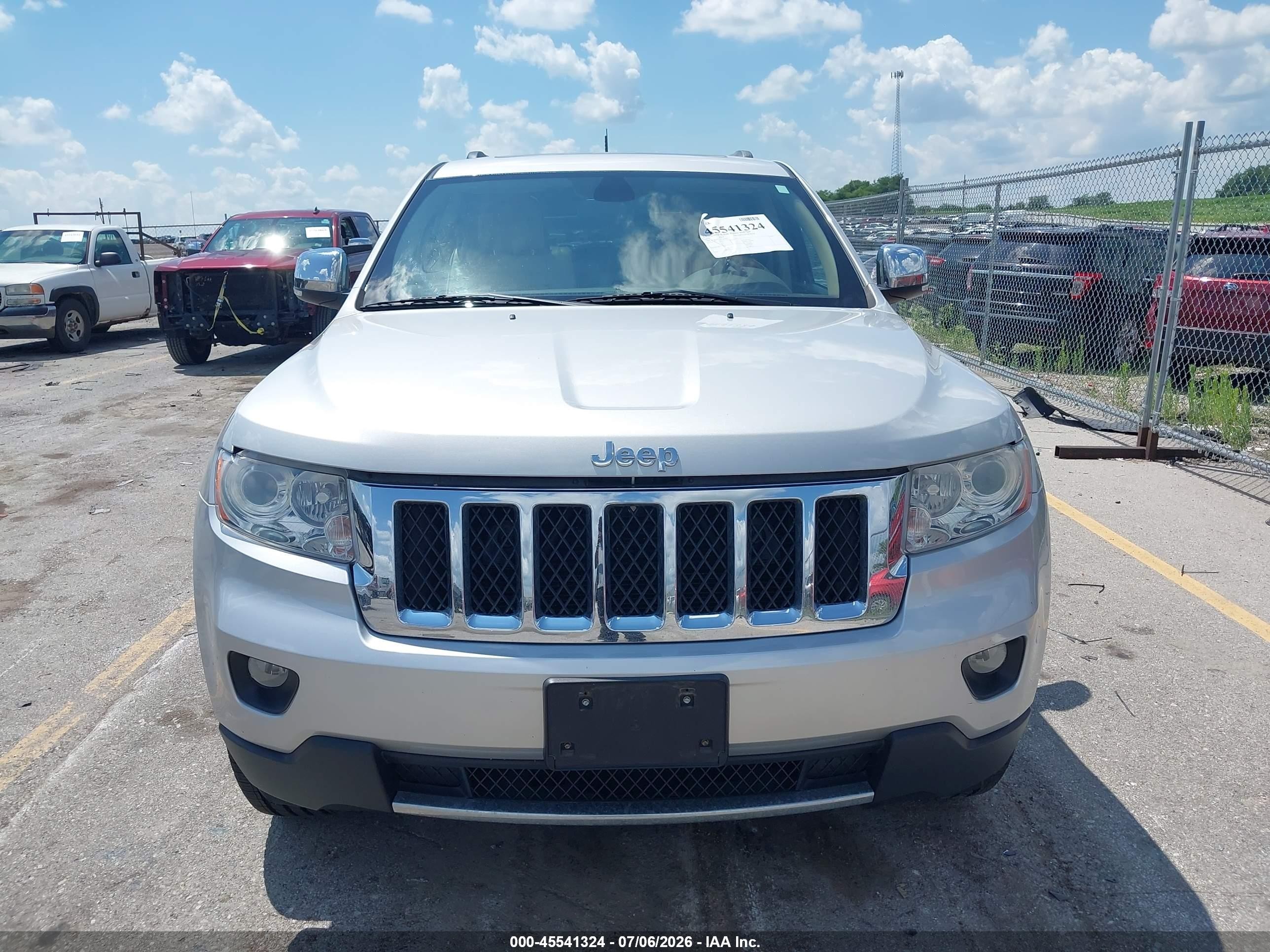 2012 Jeep Grand Cherokee Overland Silver vin: 1C4RJFCT2CC203102