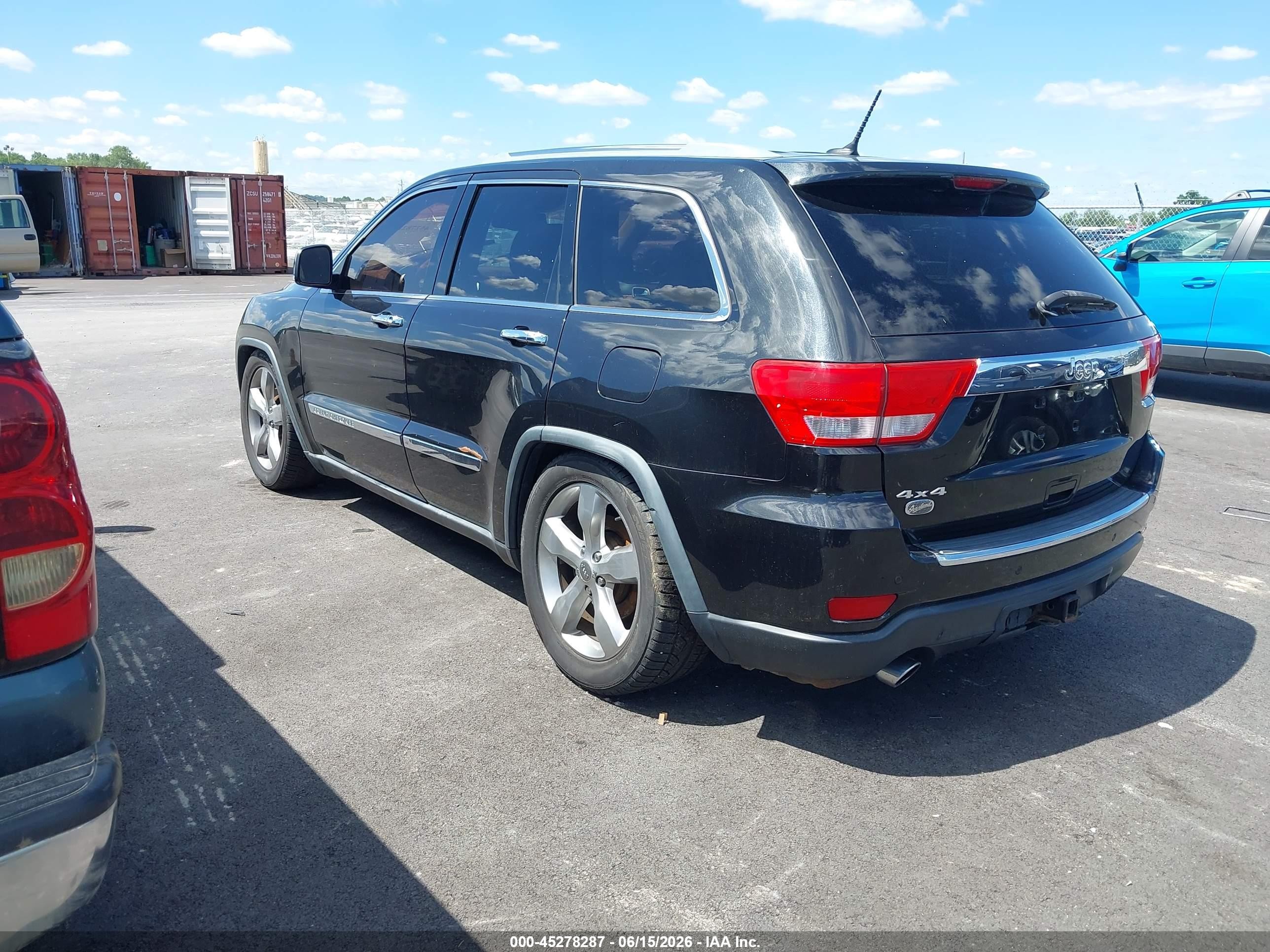 2012 Jeep Grand Cherokee Overland Black vin: 1C4RJFCT2CC220773