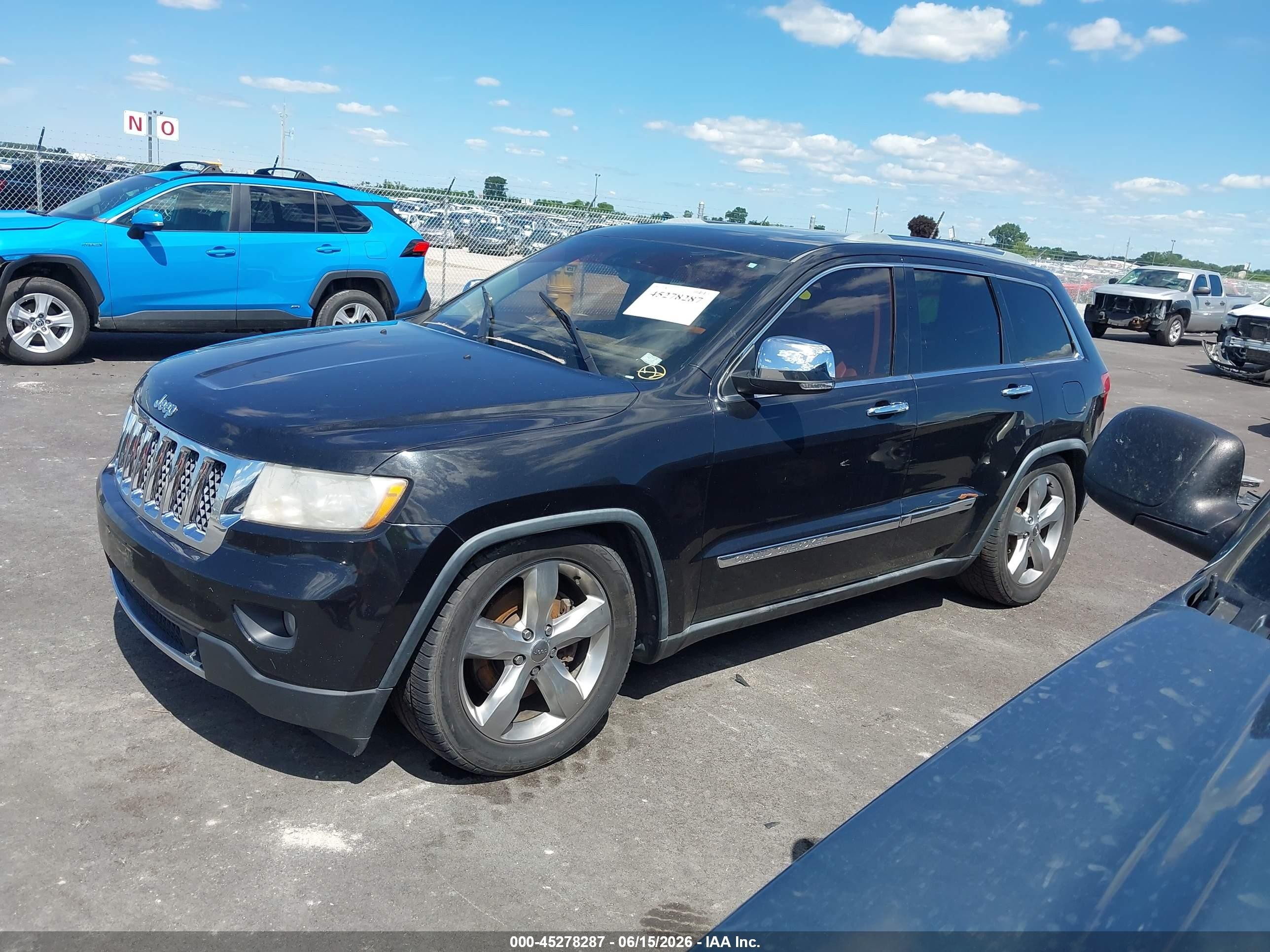 2012 Jeep Grand Cherokee Overland Black vin: 1C4RJFCT2CC220773