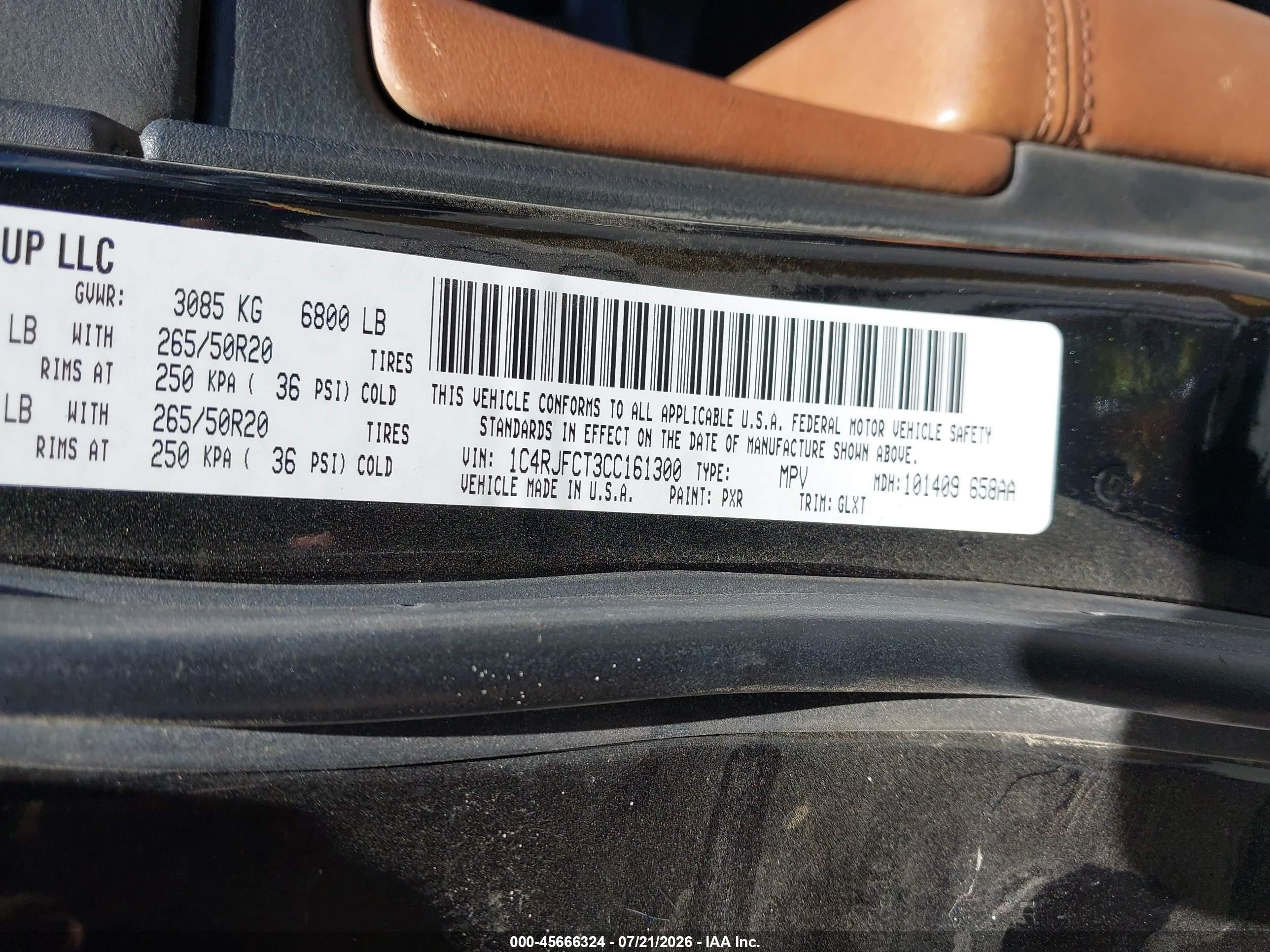 2012 Jeep Grand Cherokee Overland Black vin: 1C4RJFCT3CC161300