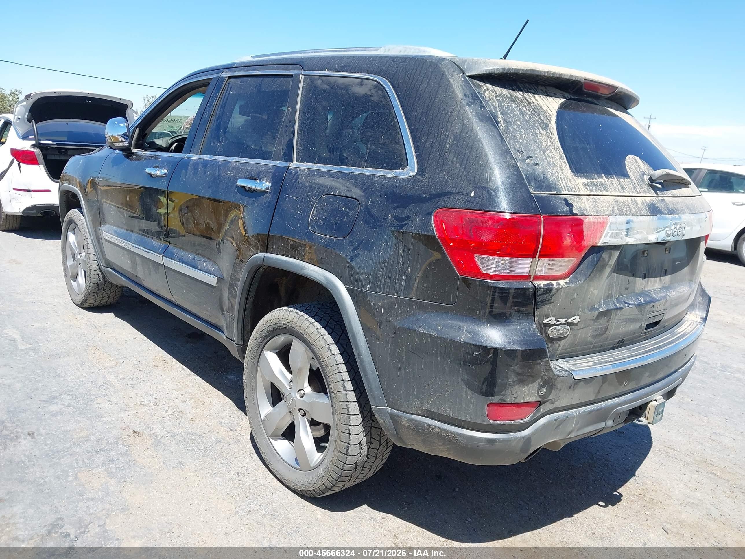 2012 Jeep Grand Cherokee Overland Black vin: 1C4RJFCT3CC161300