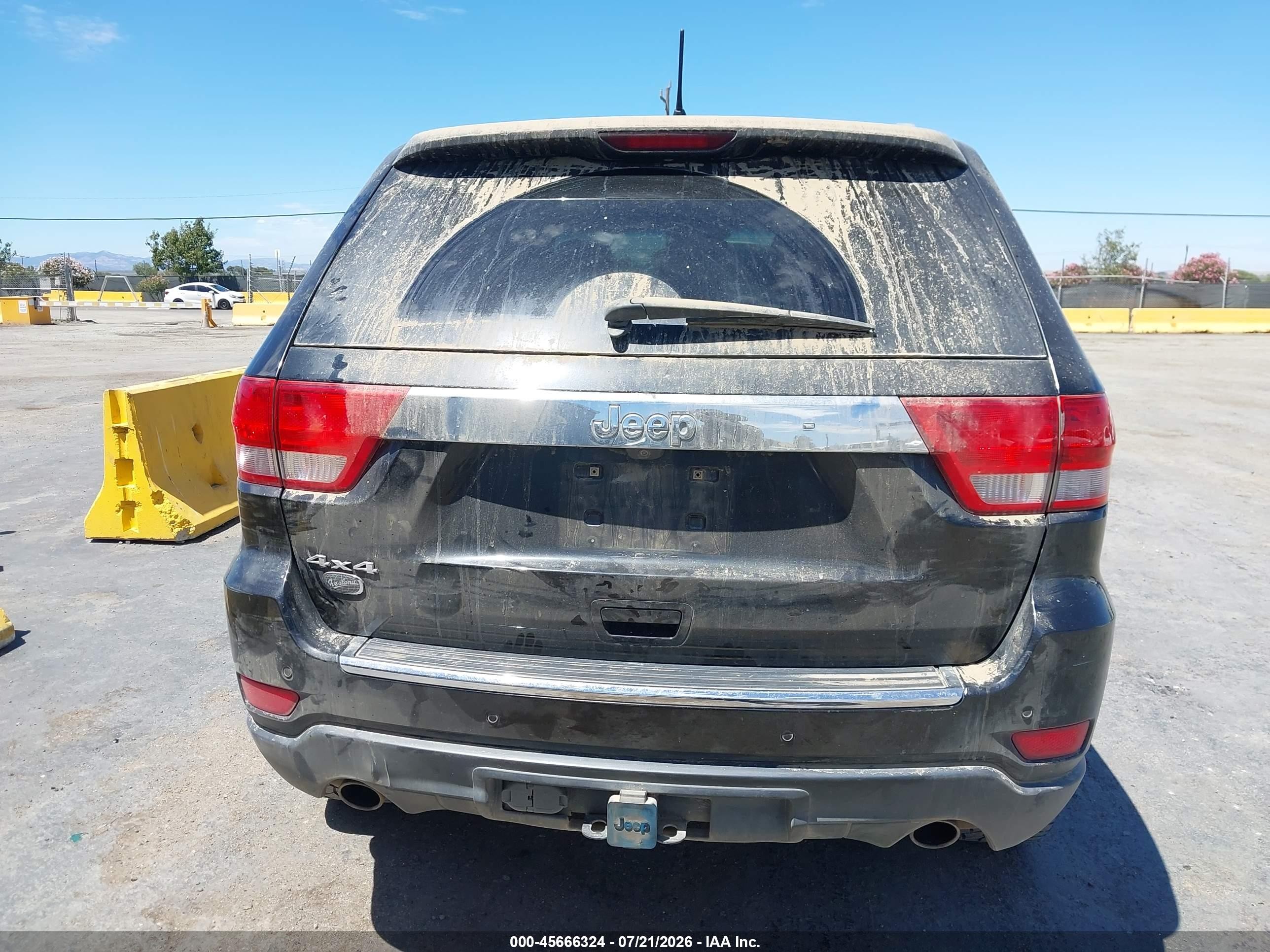 2012 Jeep Grand Cherokee Overland Black vin: 1C4RJFCT3CC161300