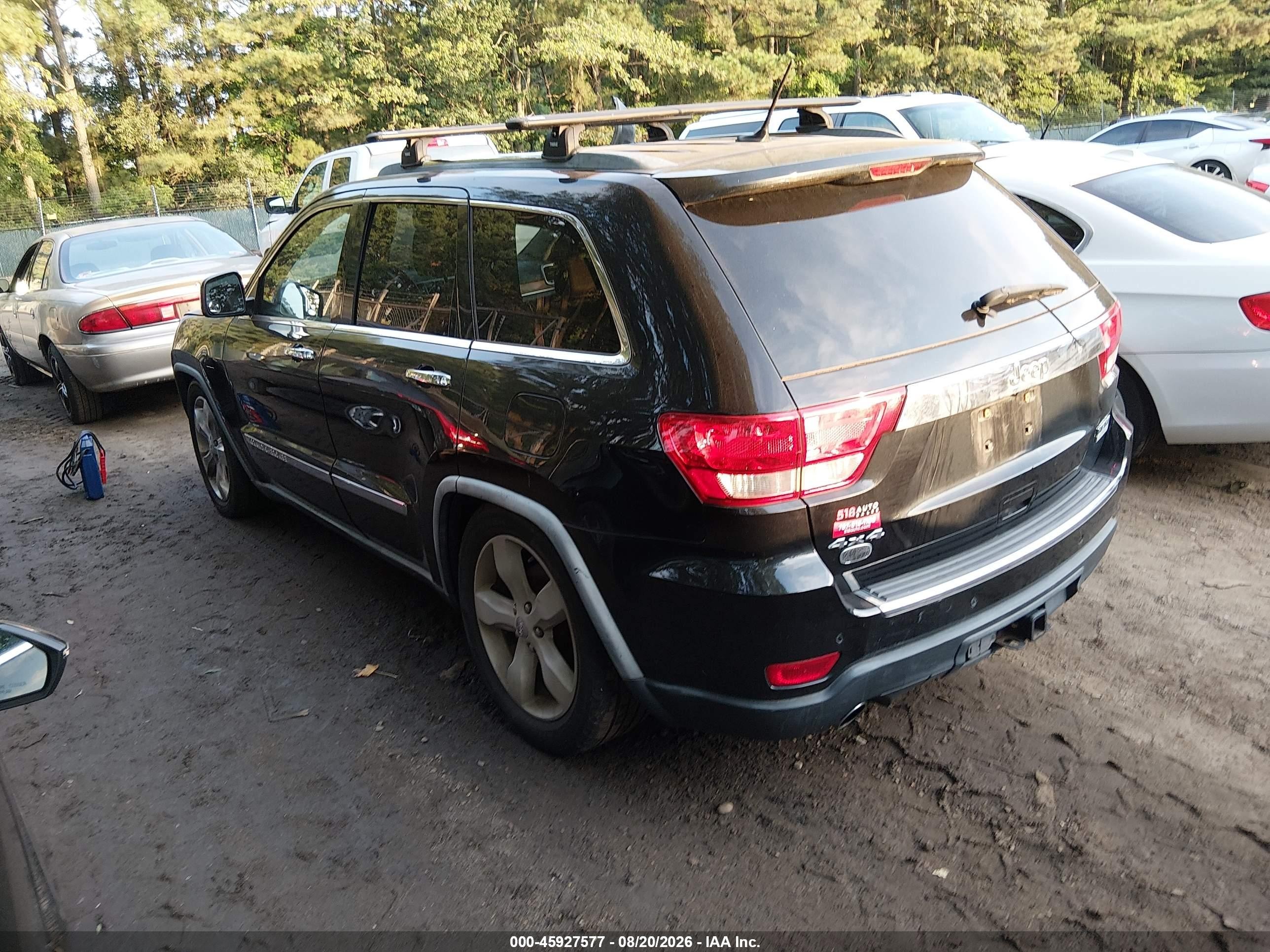 2012 Jeep Grand Cherokee Overland Black vin: 1C4RJFCT3CC164830