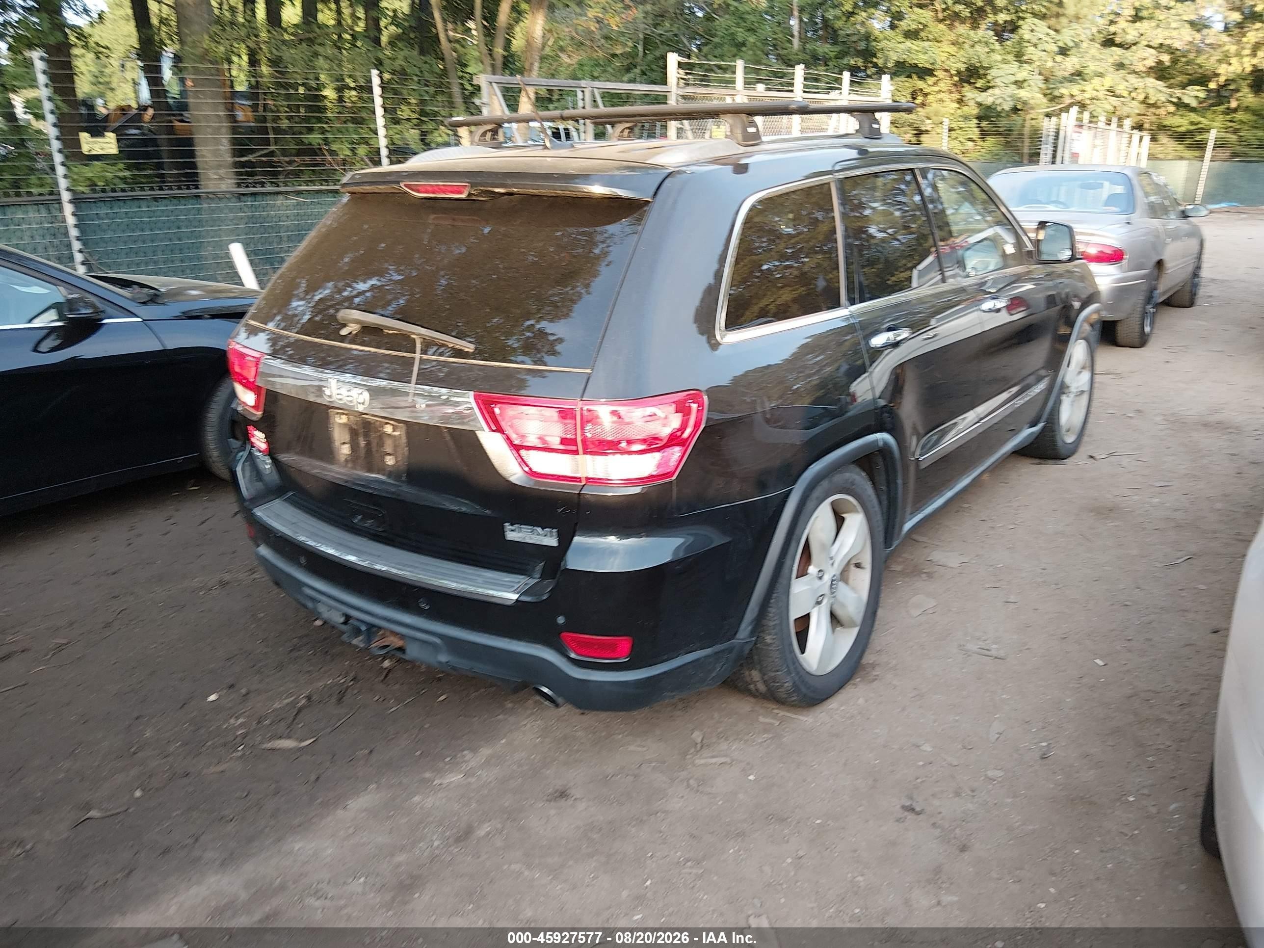 2012 Jeep Grand Cherokee Overland Black vin: 1C4RJFCT3CC164830