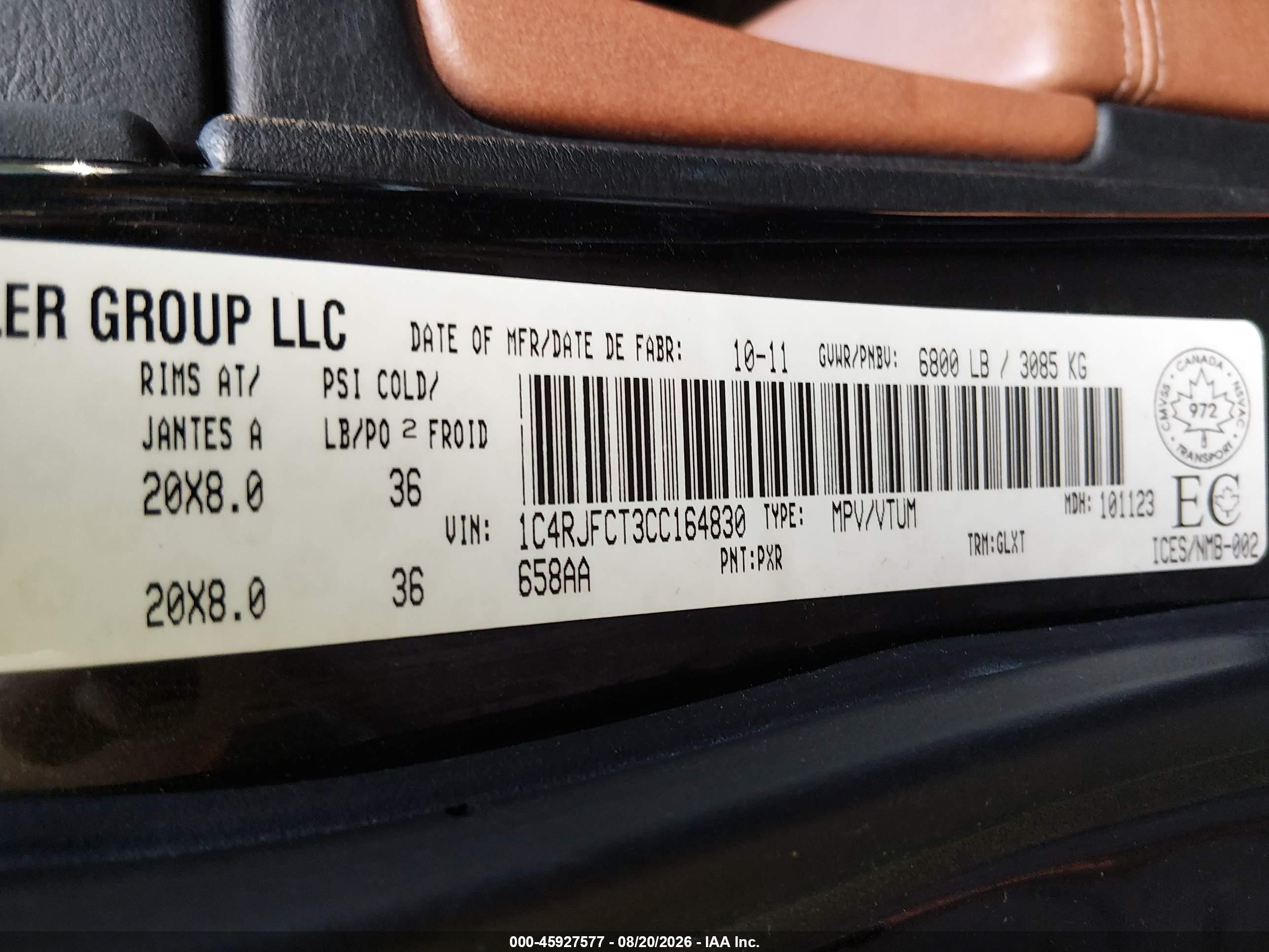 2012 Jeep Grand Cherokee Overland Black vin: 1C4RJFCT3CC164830