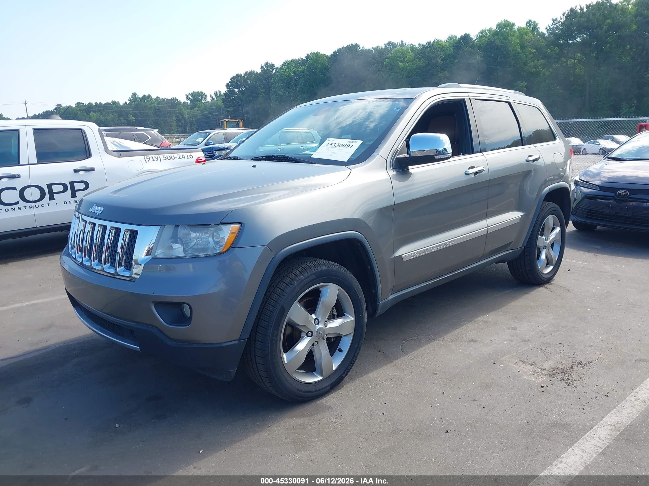 2012 Jeep Grand Cherokee Overland Gray vin: 1C4RJFCT3CC226257