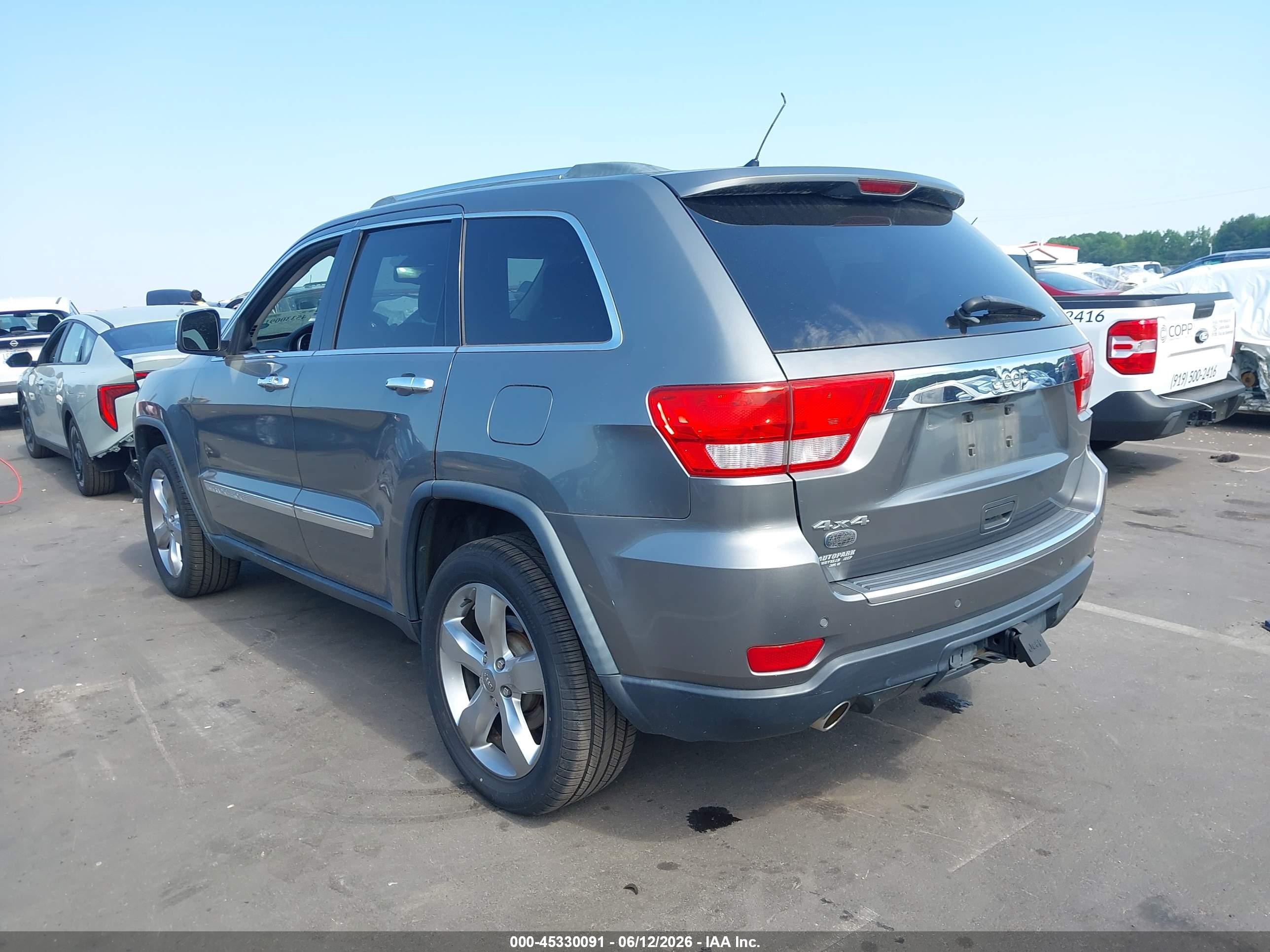 2012 Jeep Grand Cherokee Overland Gray vin: 1C4RJFCT3CC226257