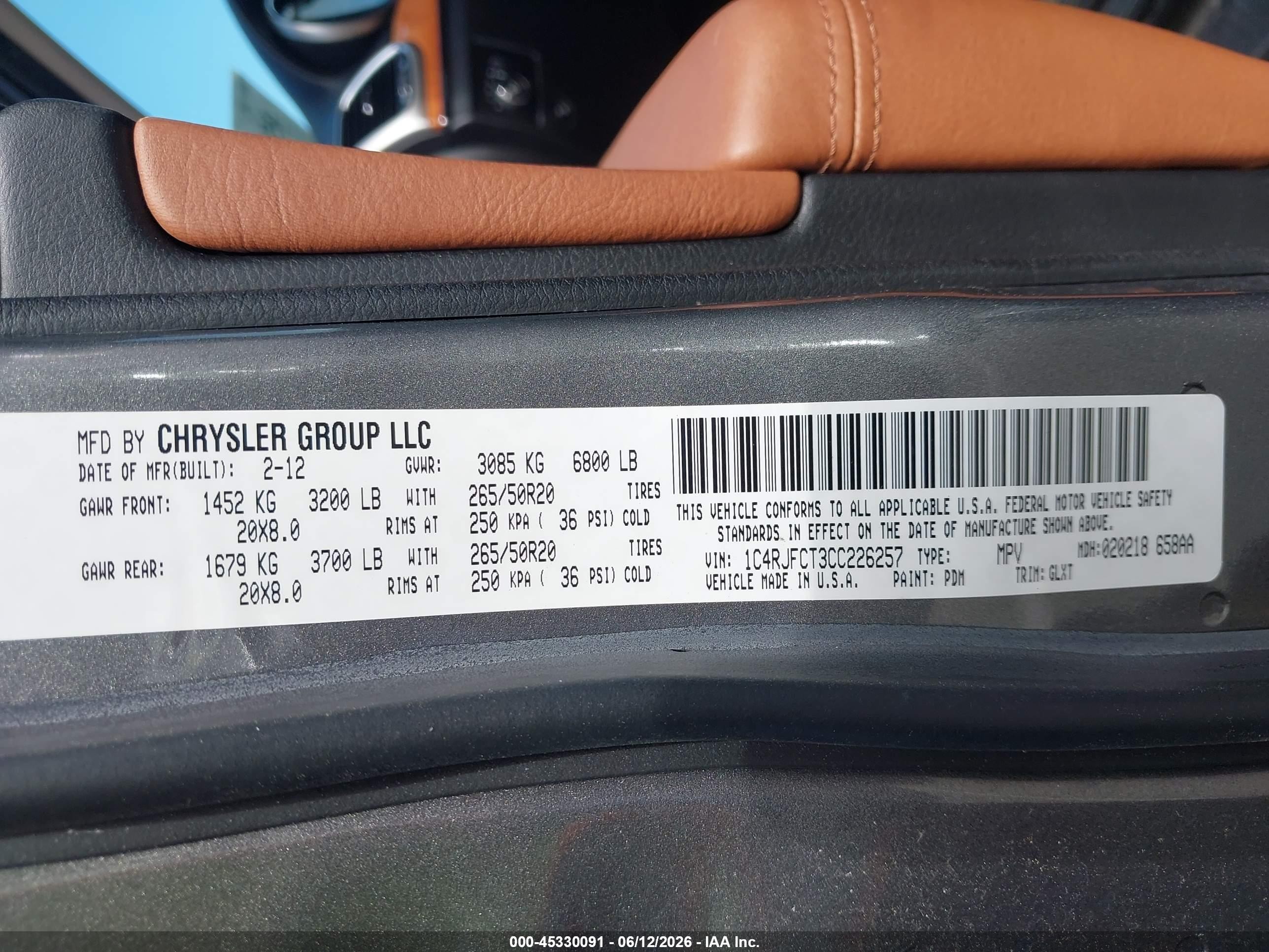 2012 Jeep Grand Cherokee Overland Gray vin: 1C4RJFCT3CC226257