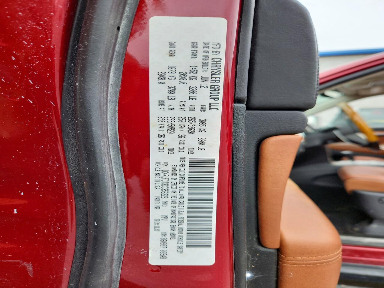 2012 Jeep Grand Cherokee Overland Темно-бордовый vin: 1C4RJFCT3CC352229