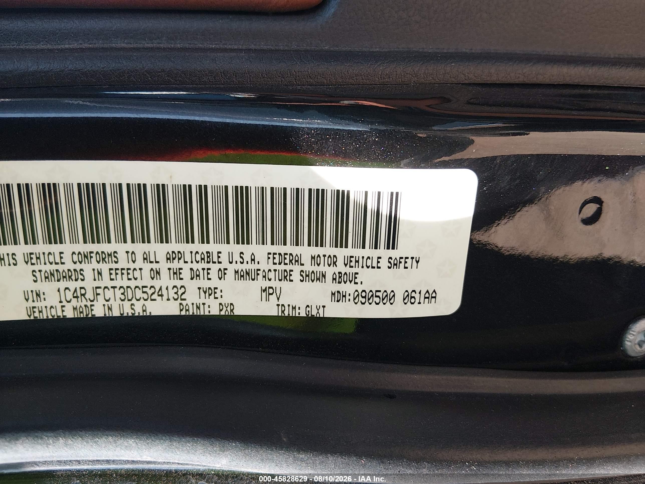 2013 Jeep Grand Cherokee Overland Black vin: 1C4RJFCT3DC524132