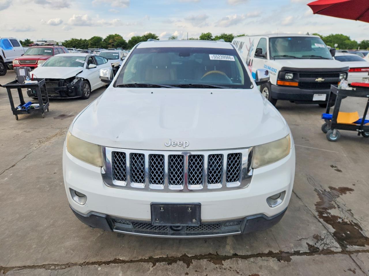 2013 Jeep Grand Cherokee Overland White vin: 1C4RJFCT3DC525720