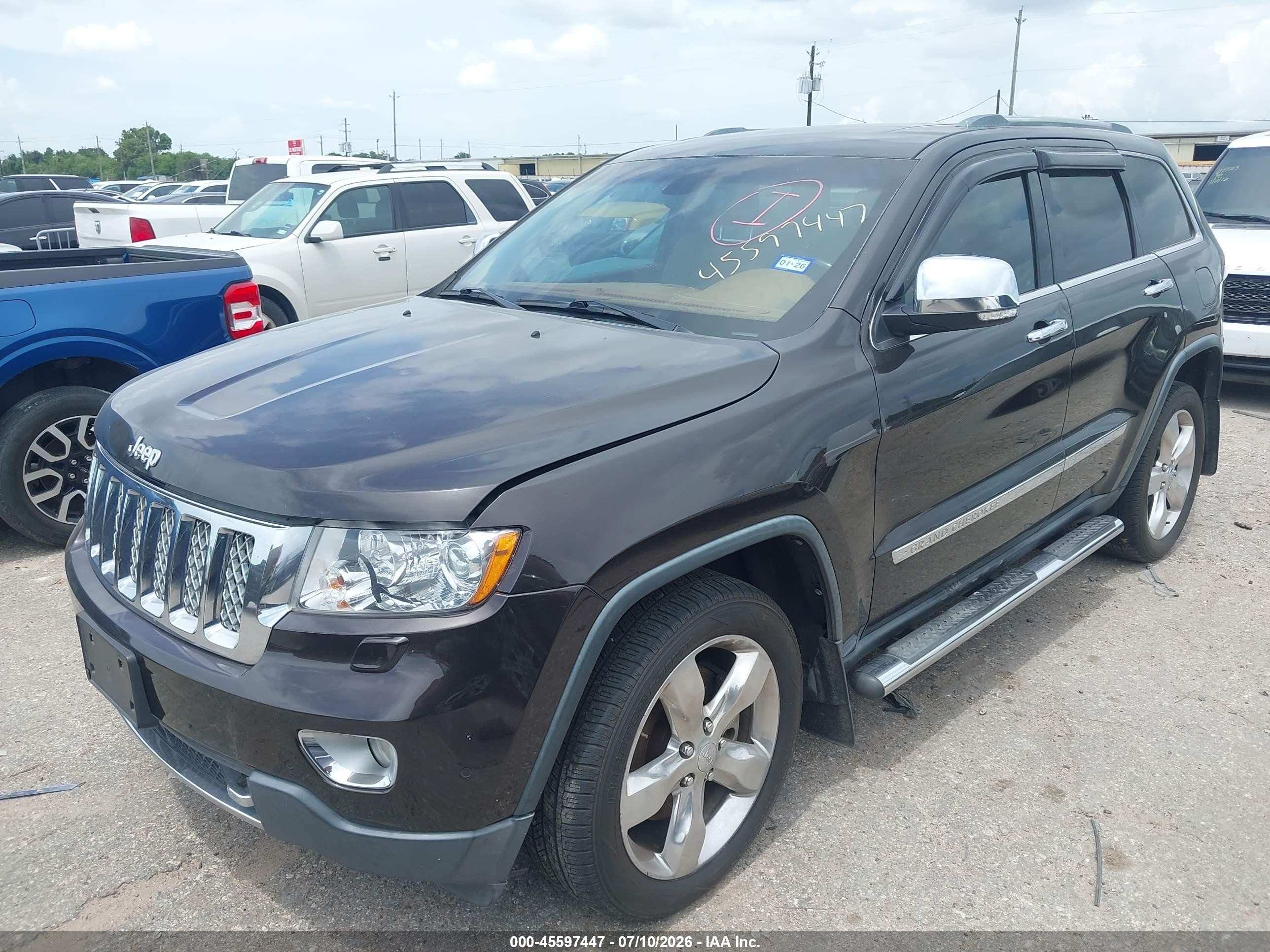 2013 Jeep Grand Cherokee Overland Summit Black vin: 1C4RJFCT3DC604532