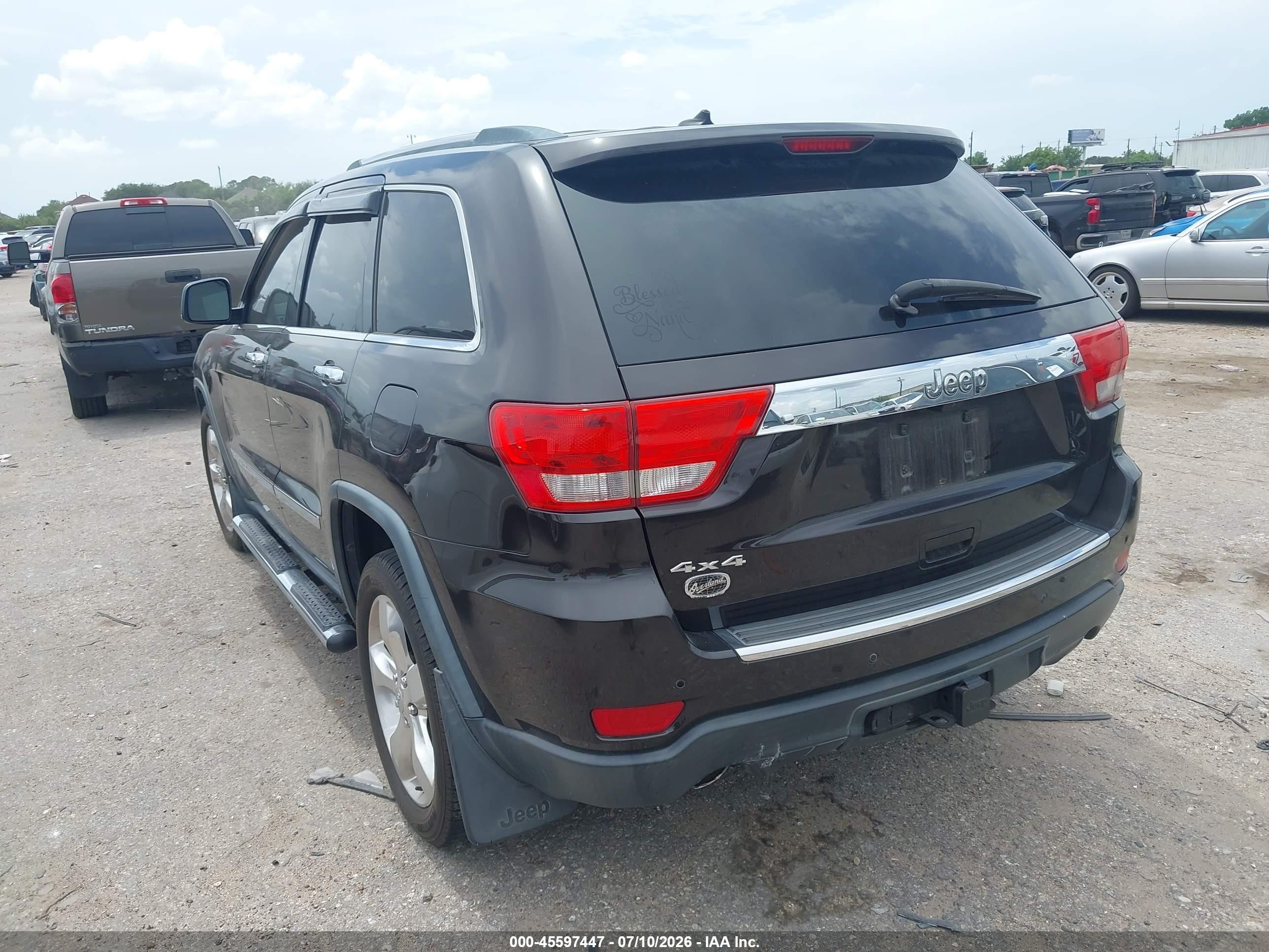 2013 Jeep Grand Cherokee Overland Summit Black vin: 1C4RJFCT3DC604532