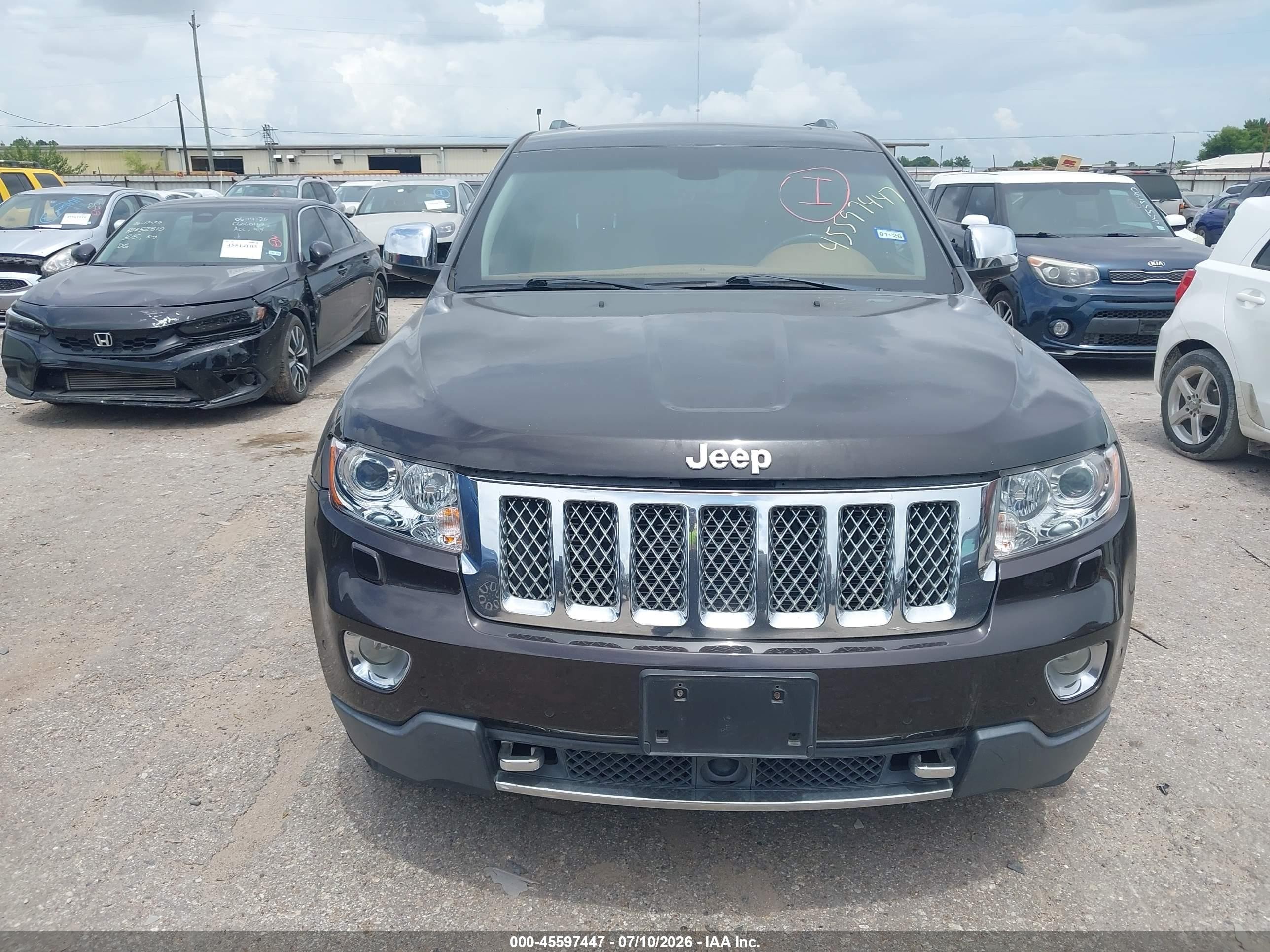 2013 Jeep Grand Cherokee Overland Summit Black vin: 1C4RJFCT3DC604532