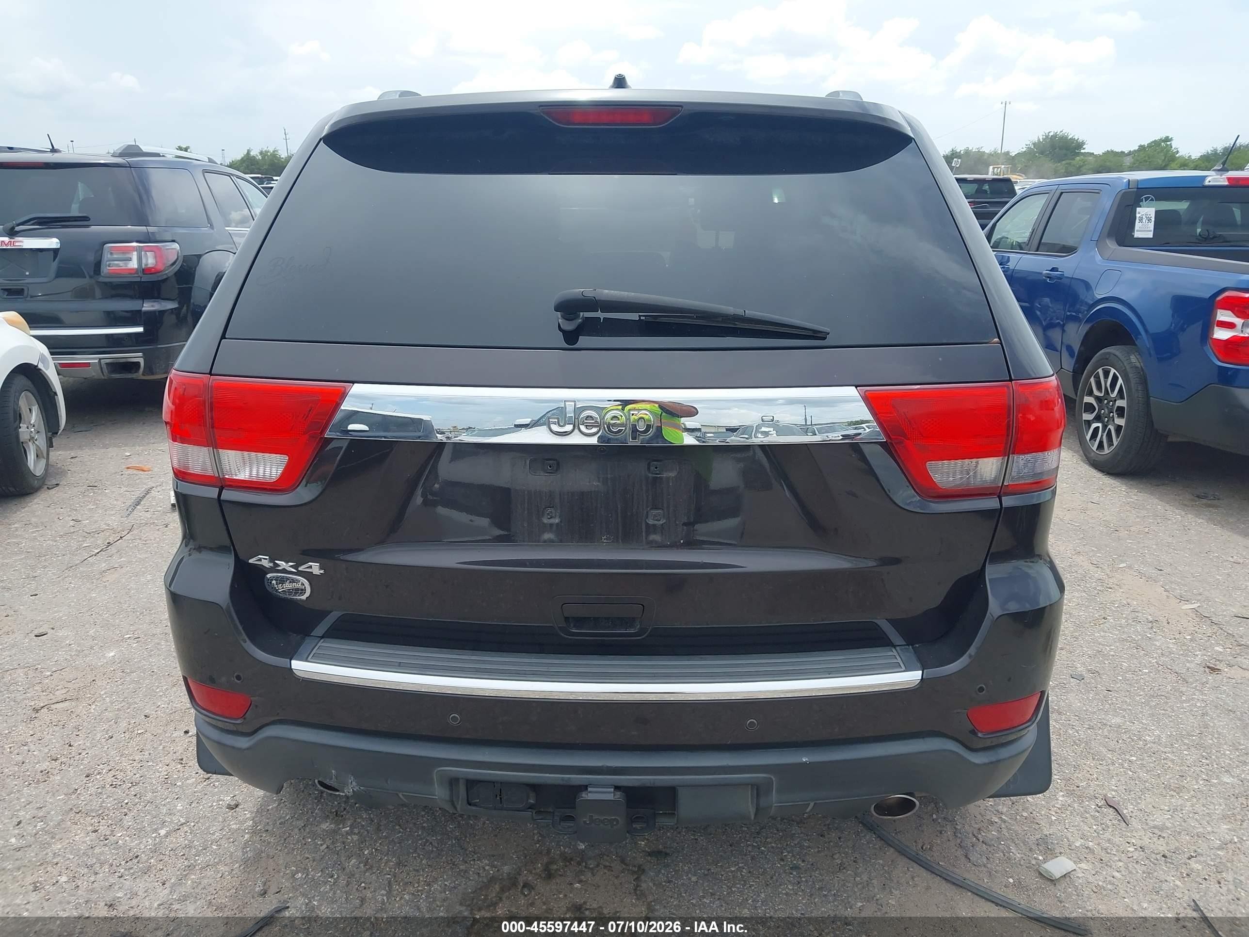 2013 Jeep Grand Cherokee Overland Summit Black vin: 1C4RJFCT3DC604532