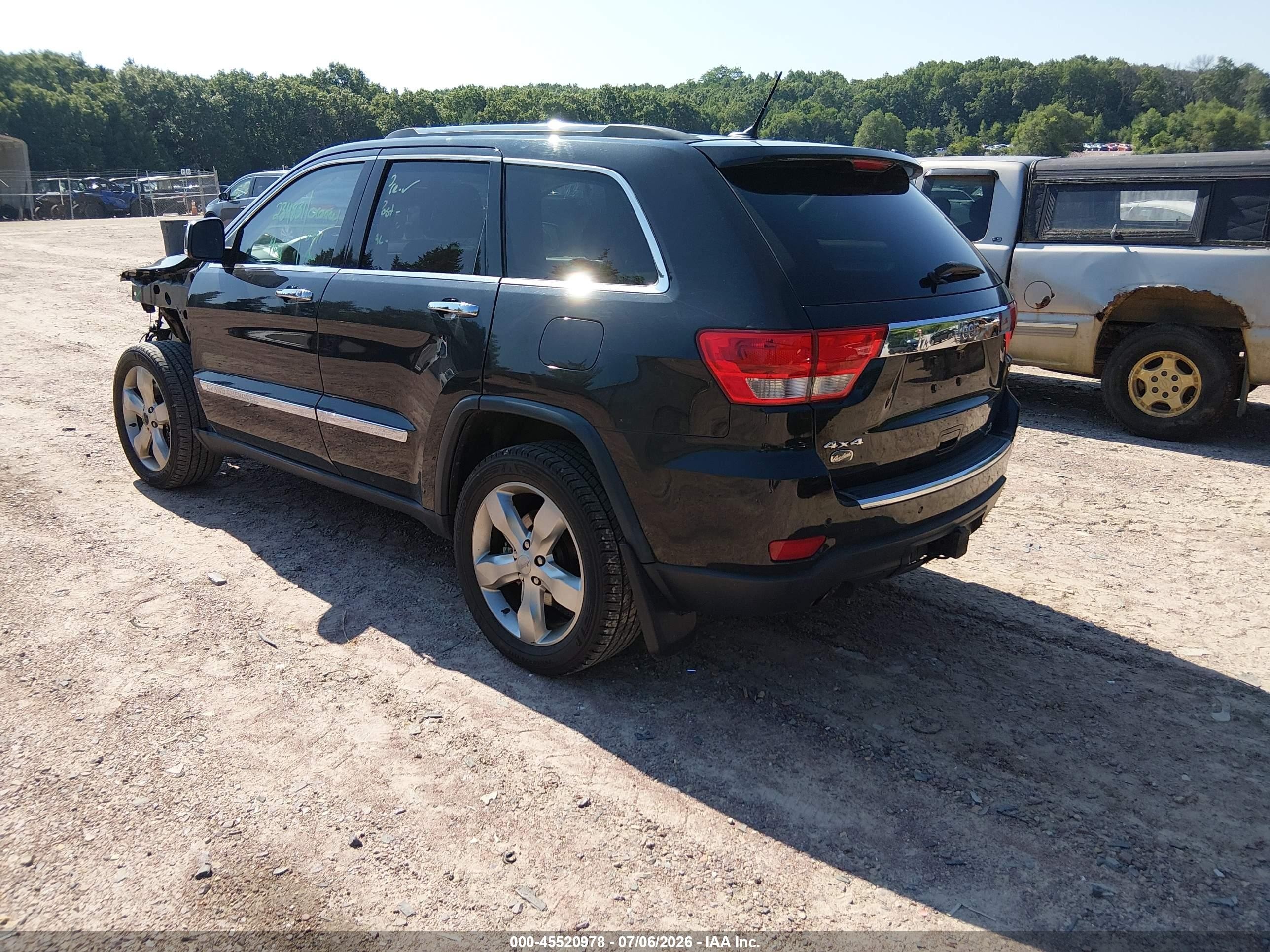 2013 Jeep Grand Cherokee Overland Black vin: 1C4RJFCT3DC649857