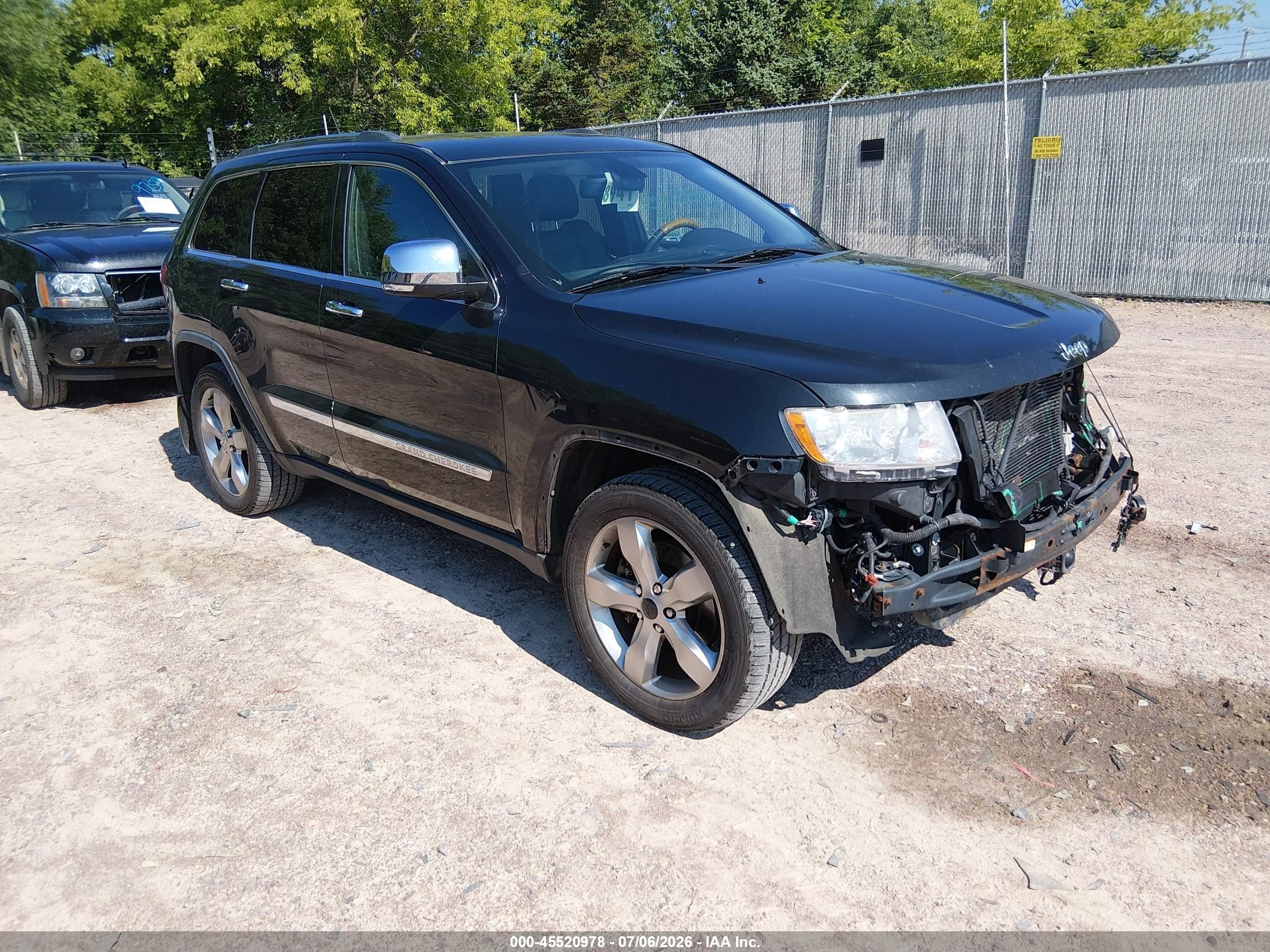 2013 Jeep Grand Cherokee Overland Black vin: 1C4RJFCT3DC649857
