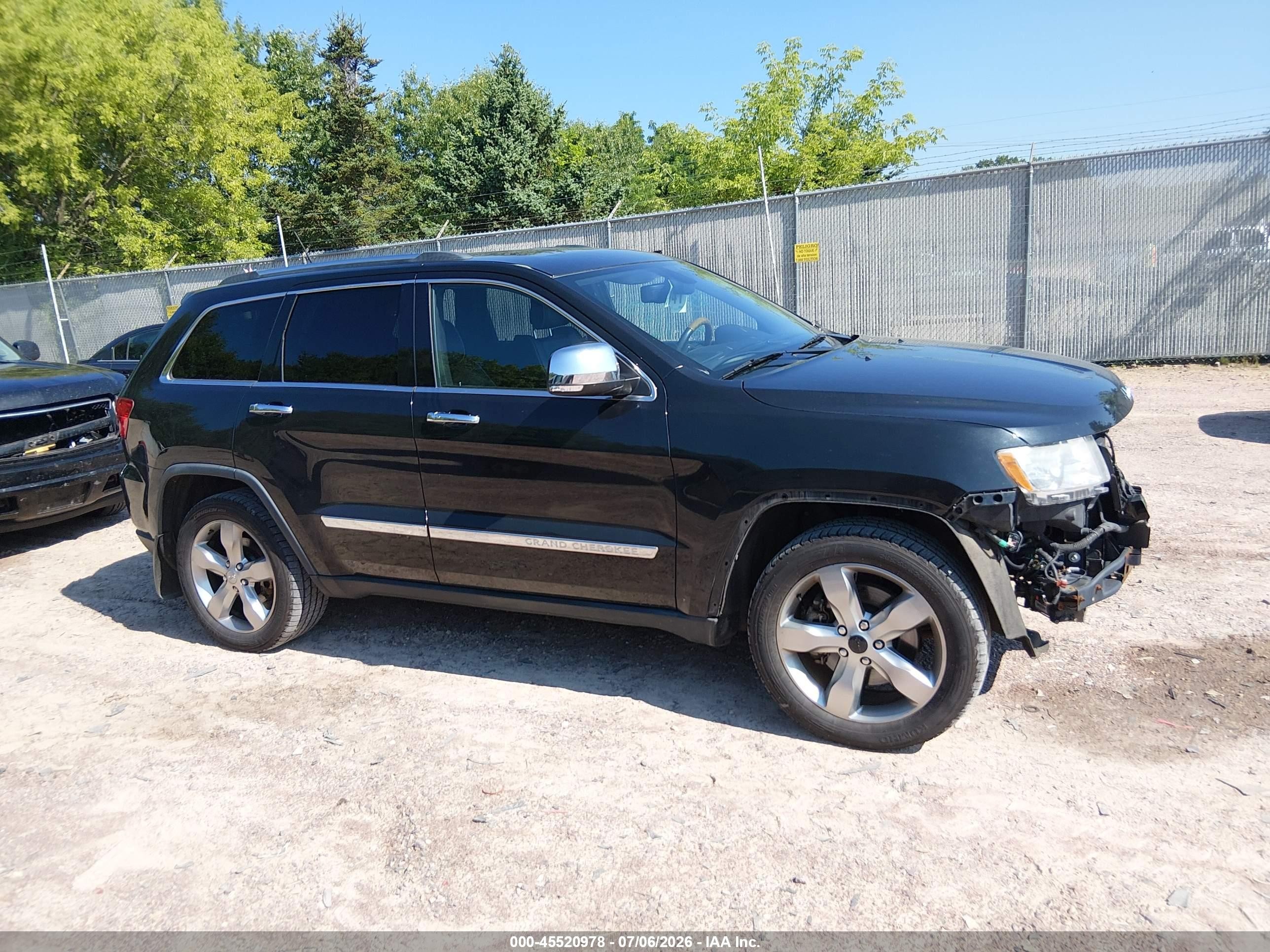 2013 Jeep Grand Cherokee Overland Black vin: 1C4RJFCT3DC649857