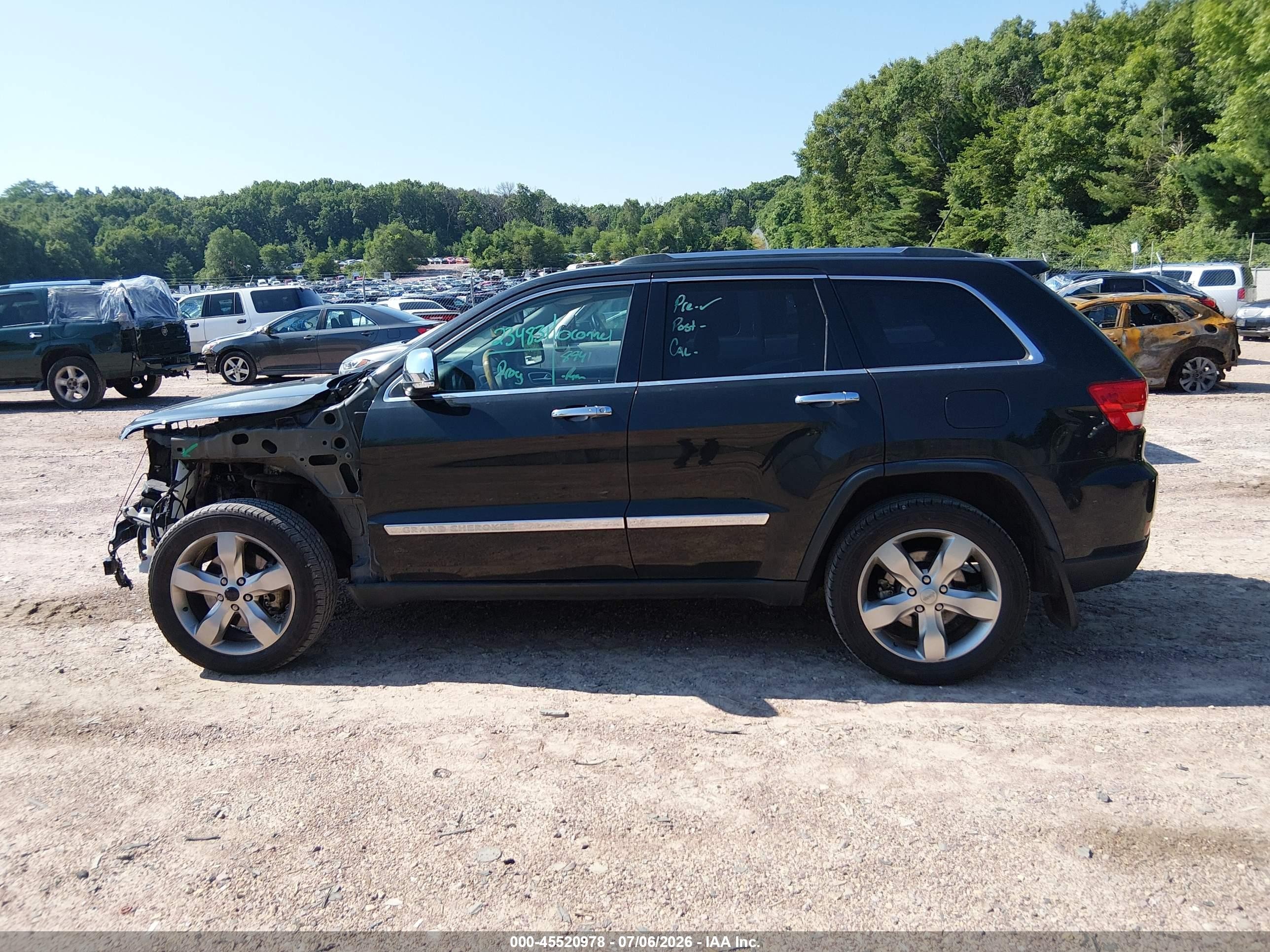 2013 Jeep Grand Cherokee Overland Black vin: 1C4RJFCT3DC649857