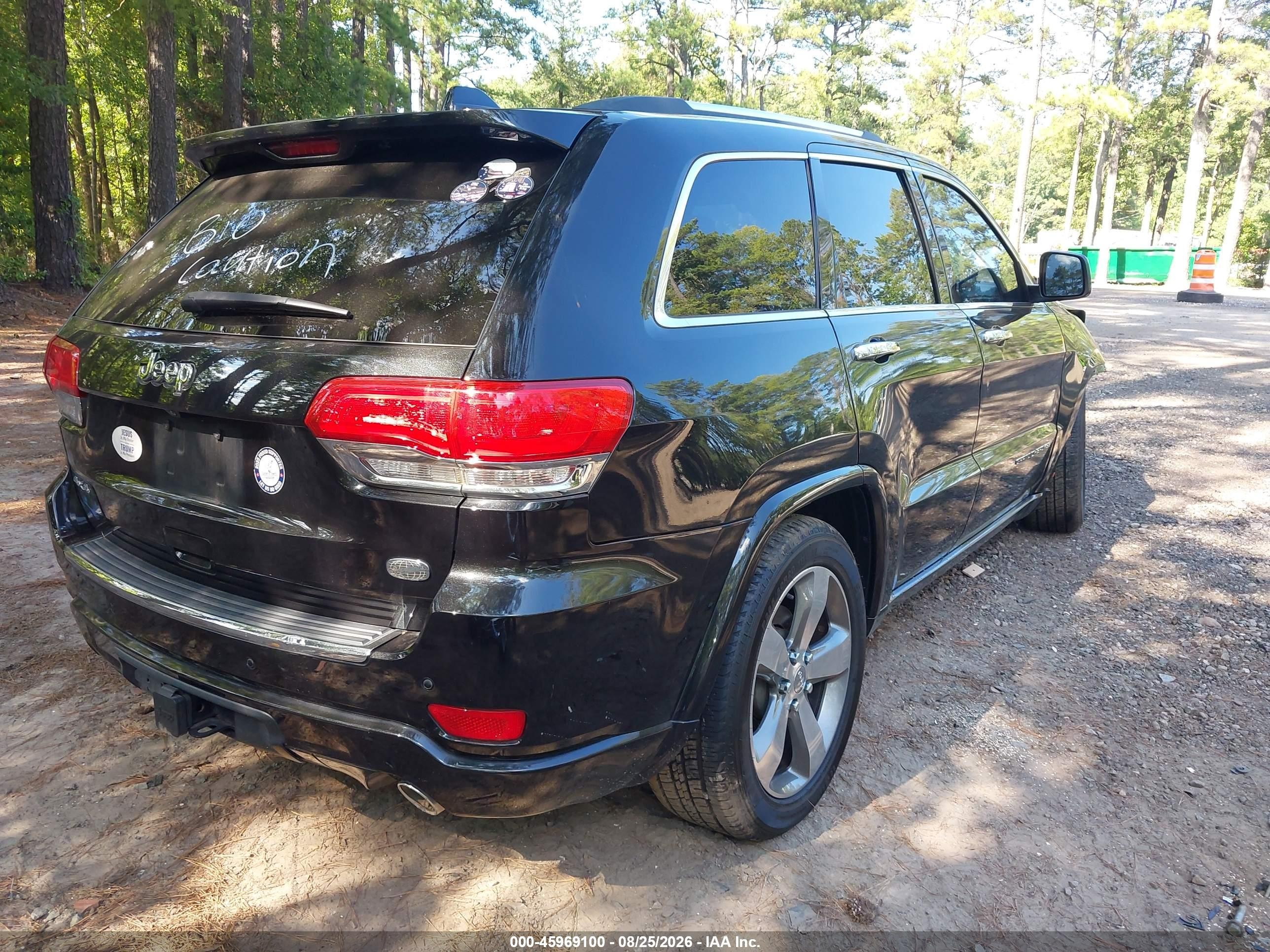 2014 Jeep Grand Cherokee Overland Black vin: 1C4RJFCT3EC233227