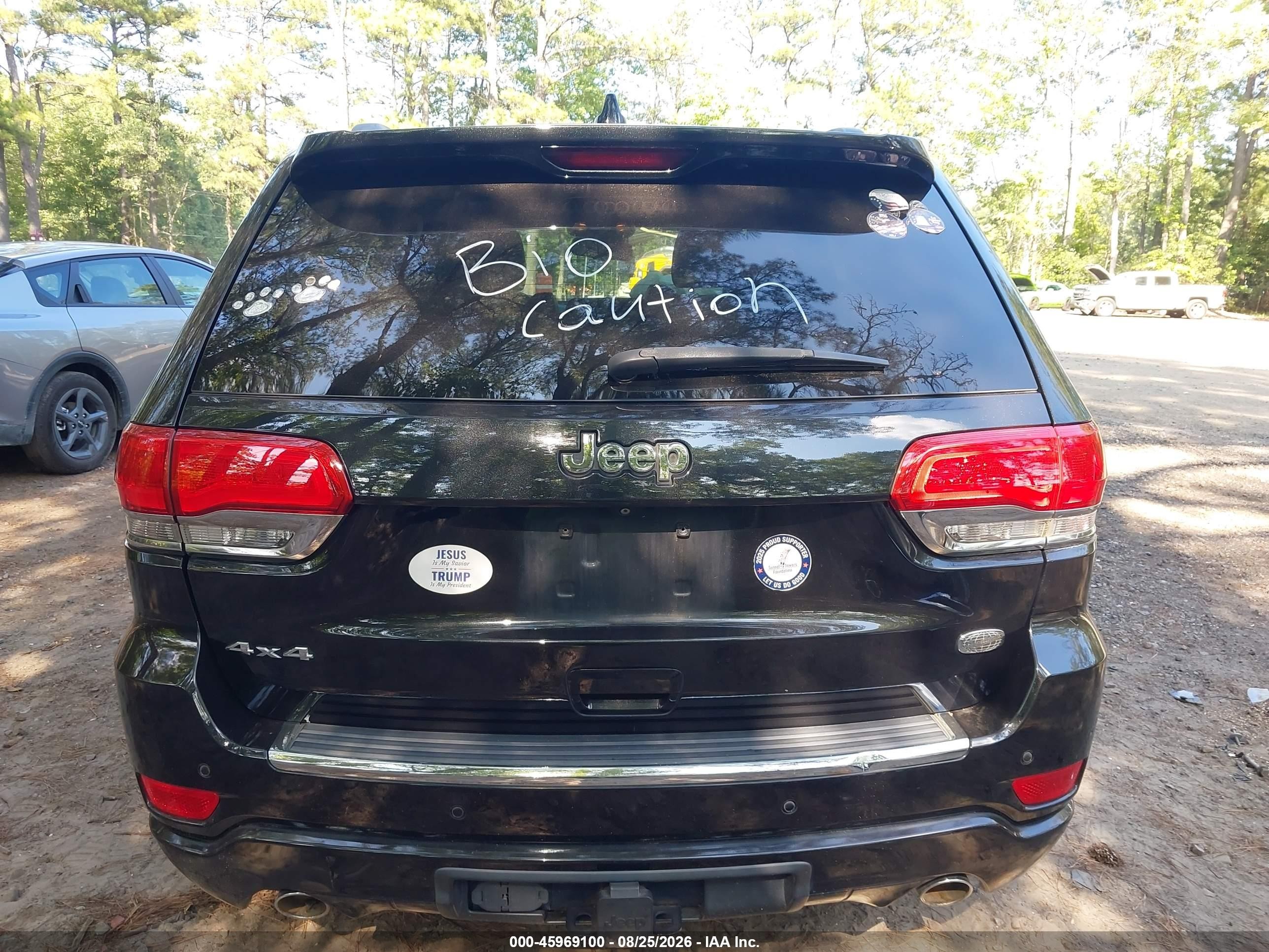 2014 Jeep Grand Cherokee Overland Black vin: 1C4RJFCT3EC233227