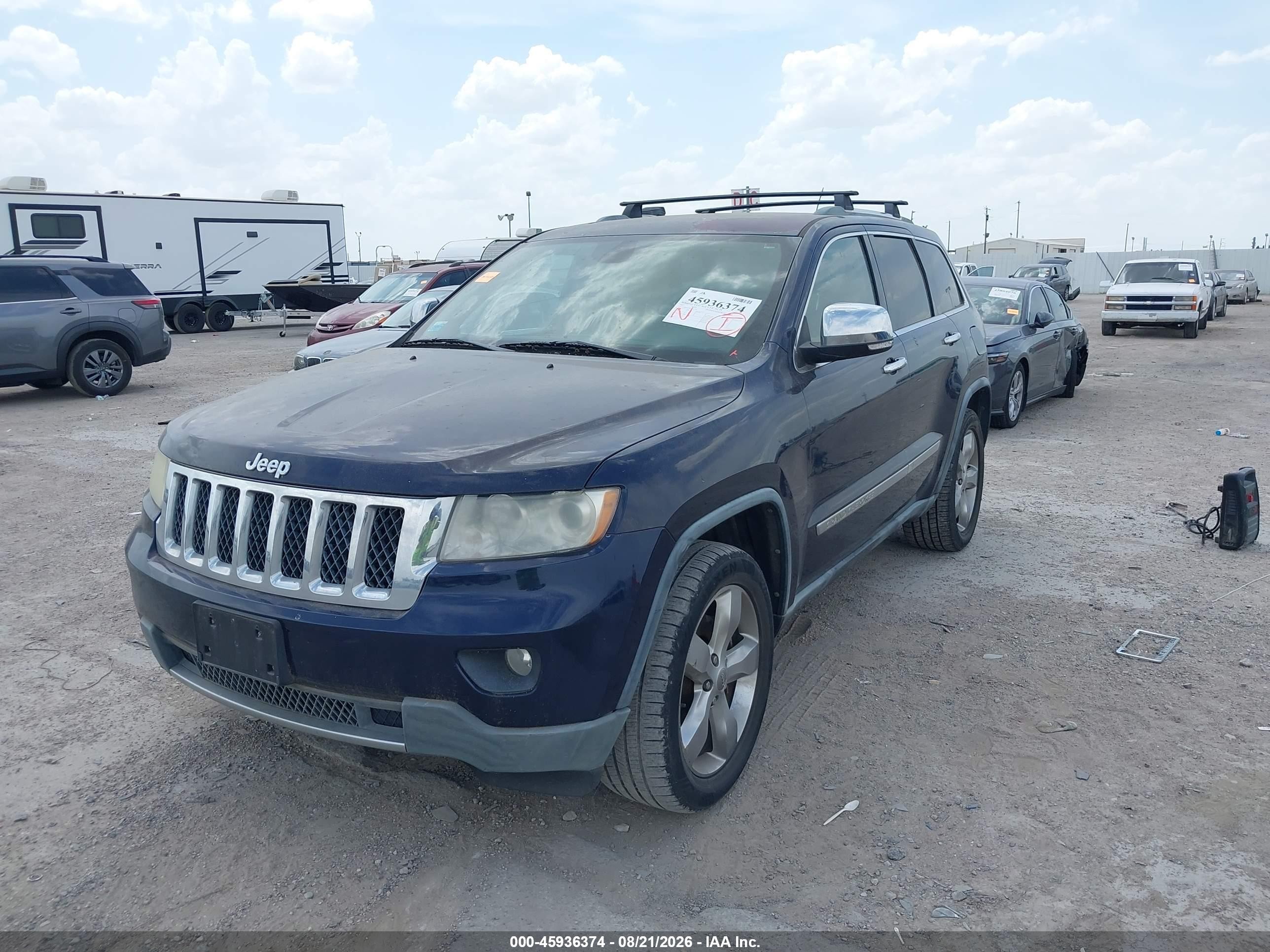 2012 Jeep Grand Cherokee Overland Dark Blue vin: 1C4RJFCT4CC161256
