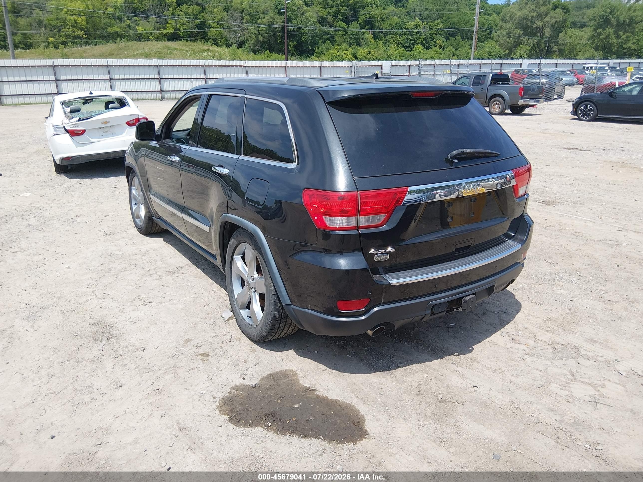 2012 Jeep Grand Cherokee Overland Black vin: 1C4RJFCT4CC269537
