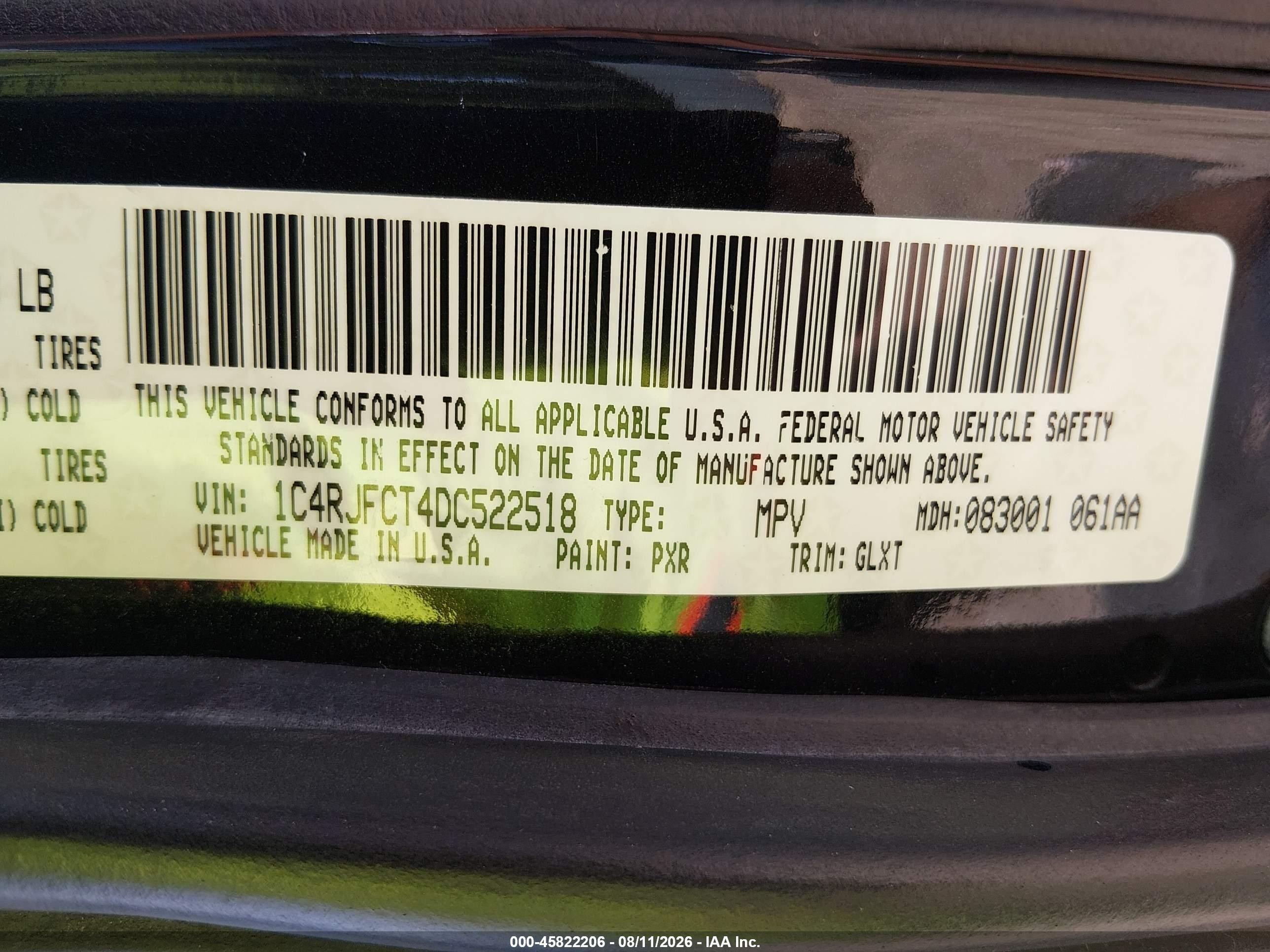 2013 Jeep Grand Cherokee Overland Black vin: 1C4RJFCT4DC522518