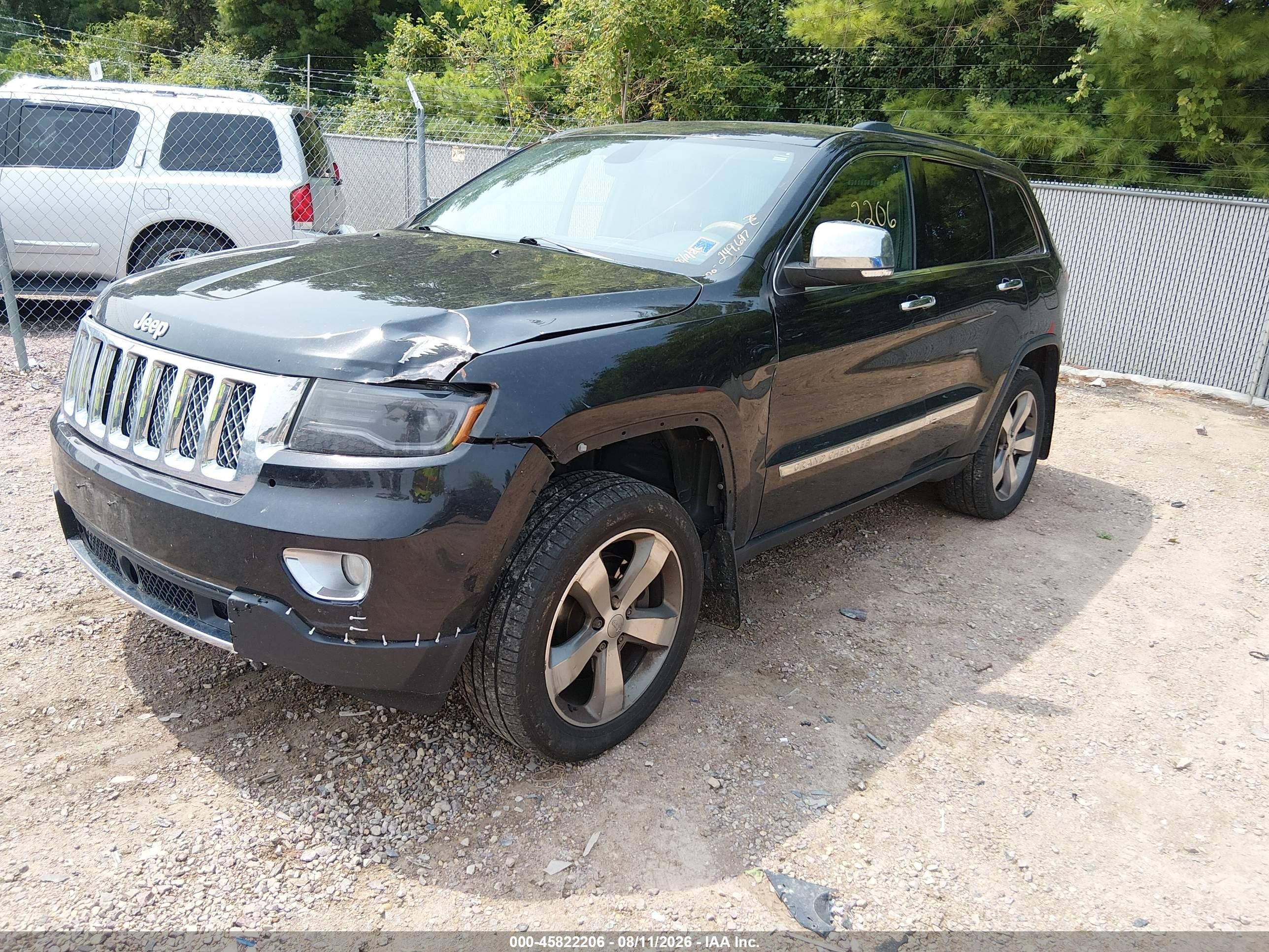 2013 Jeep Grand Cherokee Overland Black vin: 1C4RJFCT4DC522518
