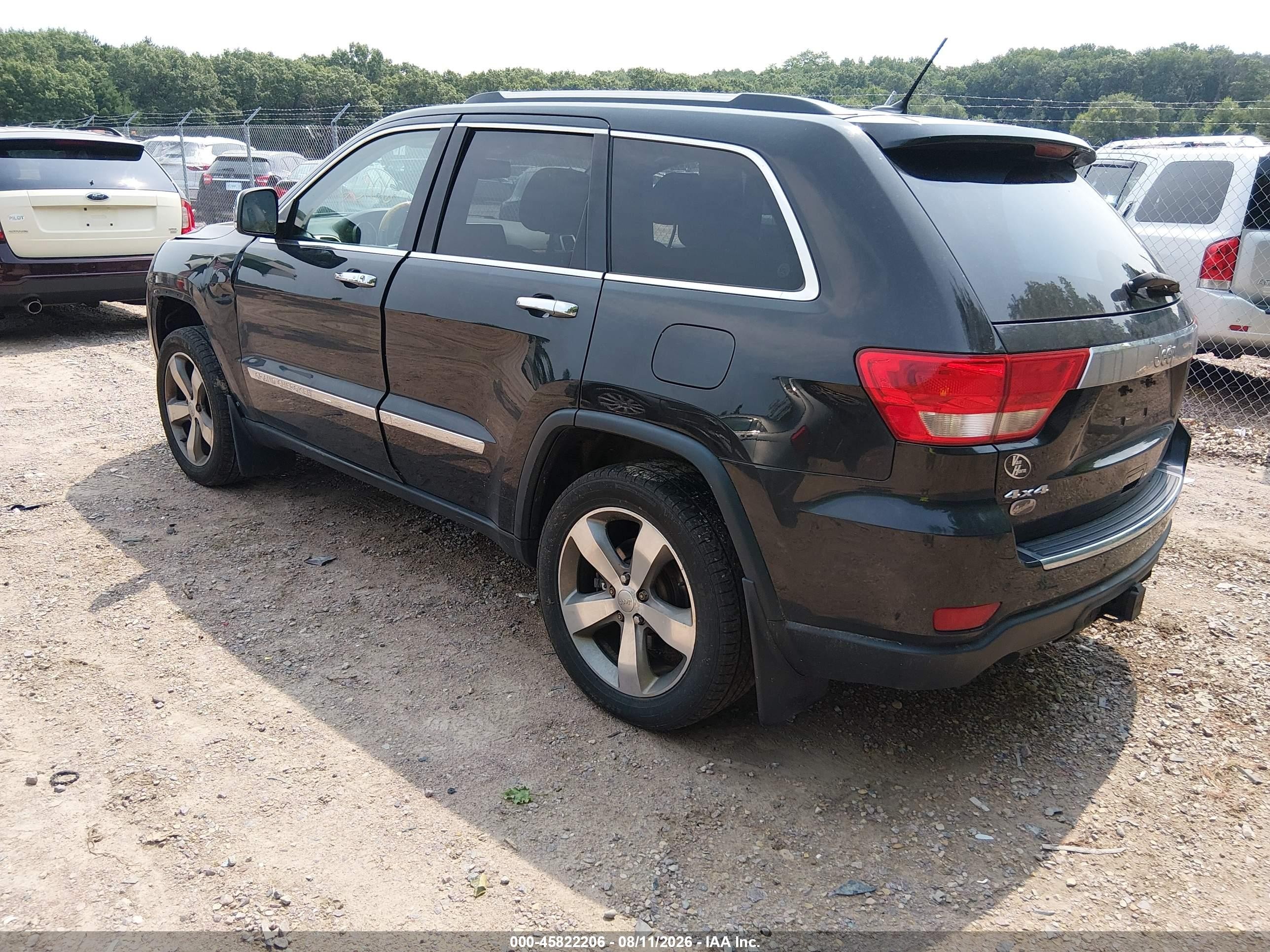 2013 Jeep Grand Cherokee Overland Black vin: 1C4RJFCT4DC522518