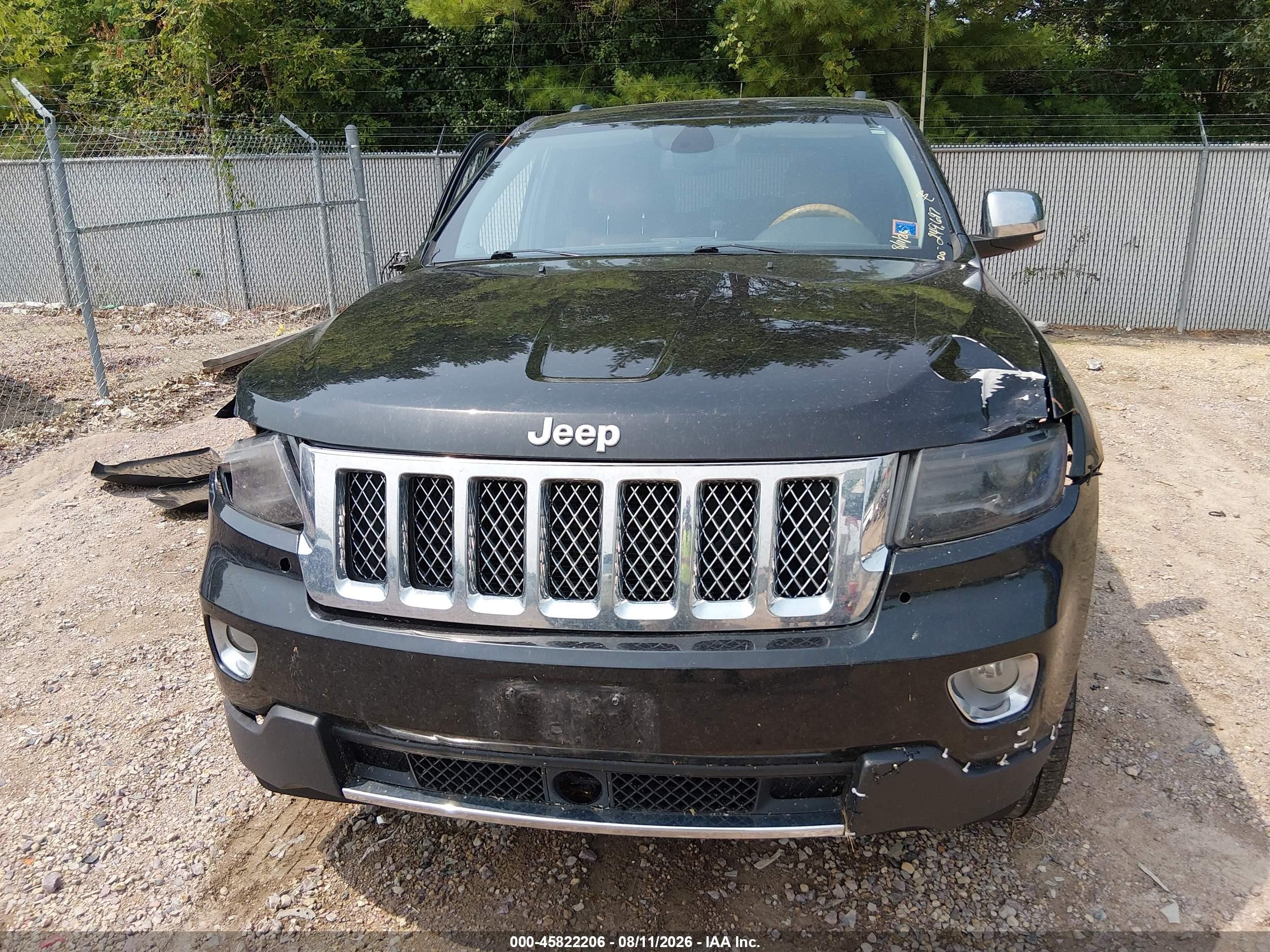 2013 Jeep Grand Cherokee Overland Black vin: 1C4RJFCT4DC522518