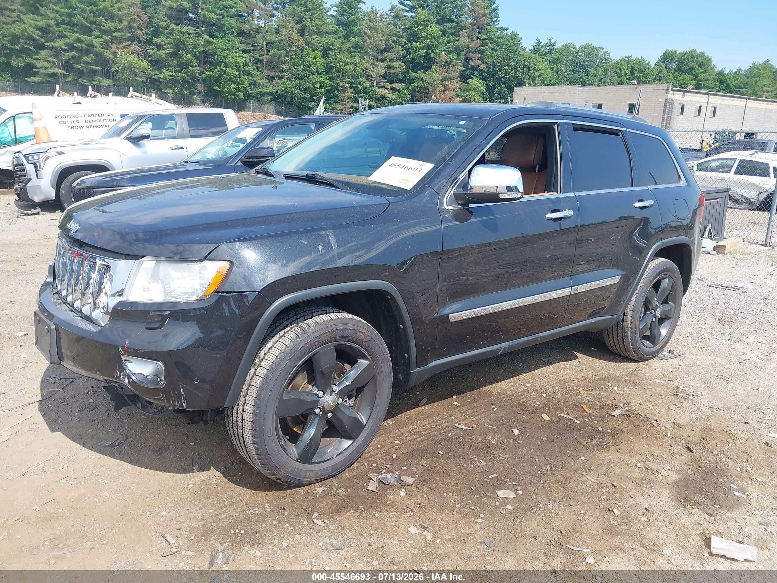2013 Jeep Grand Cherokee Overland Summit Black vin: 1C4RJFCT4DC563375