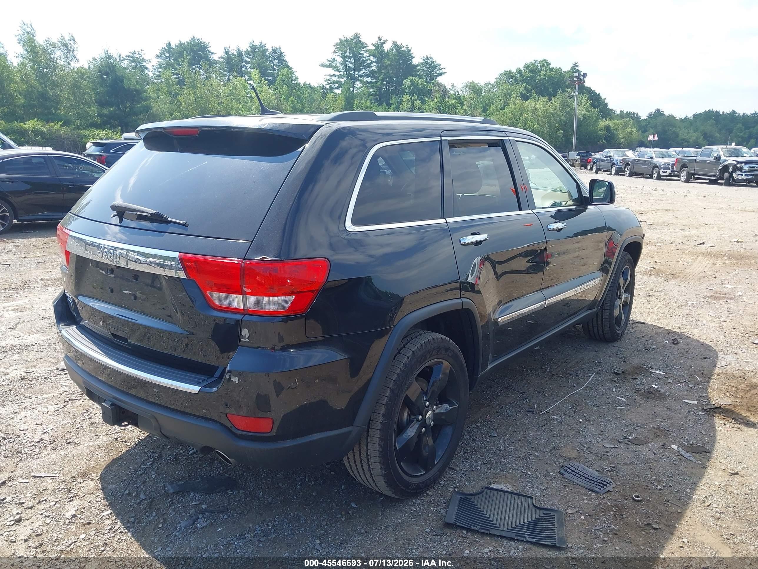 2013 Jeep Grand Cherokee Overland Summit Black vin: 1C4RJFCT4DC563375
