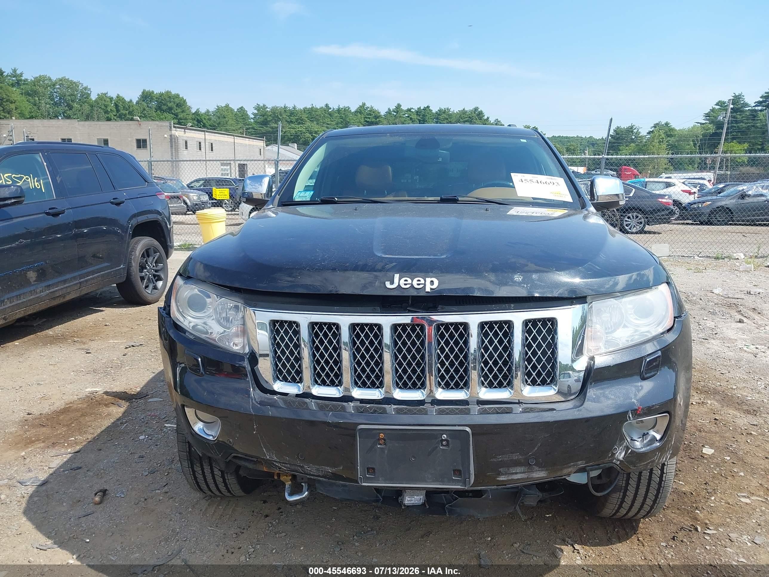 2013 Jeep Grand Cherokee Overland Summit Black vin: 1C4RJFCT4DC563375