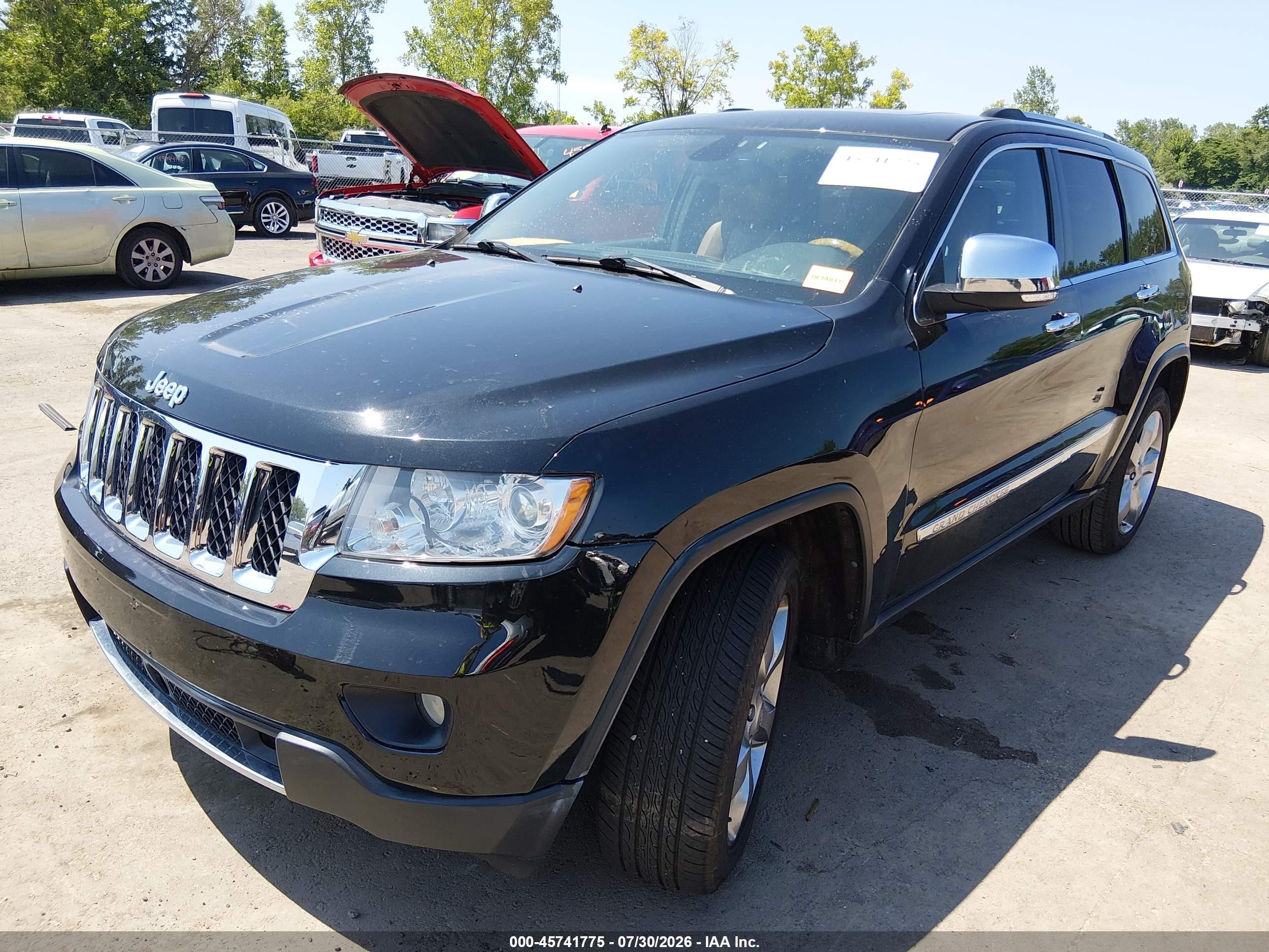 2013 Jeep Grand Cherokee Overland Black vin: 1C4RJFCT4DC580676