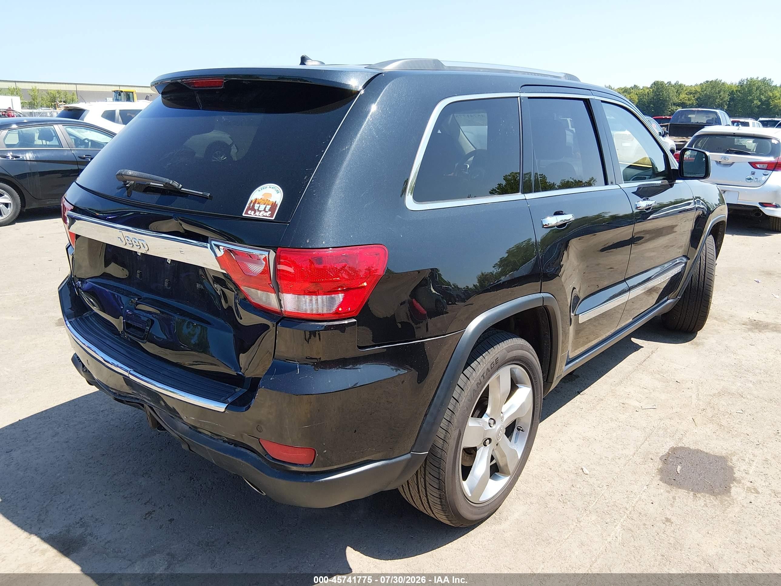 2013 Jeep Grand Cherokee Overland Black vin: 1C4RJFCT4DC580676