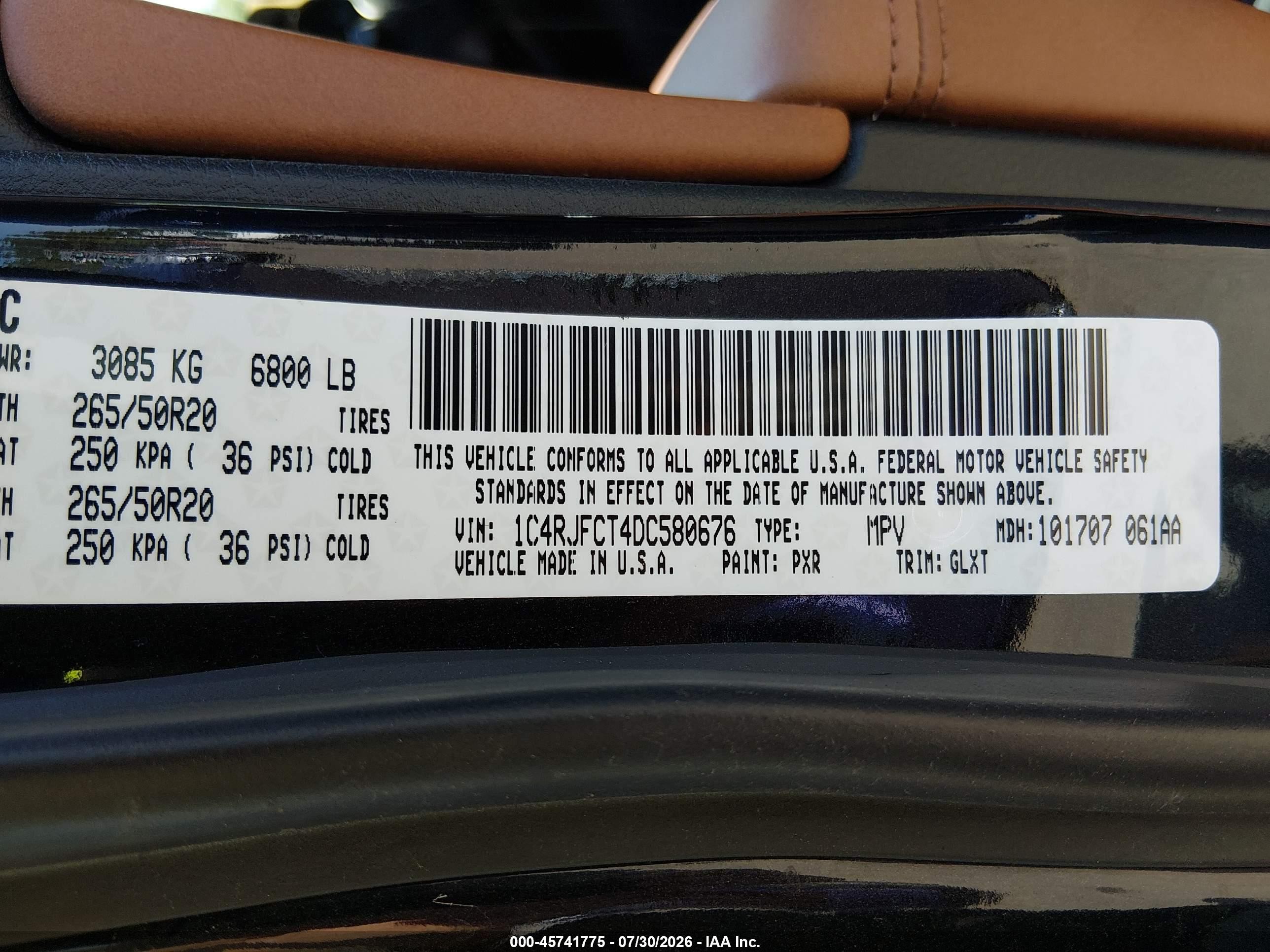 2013 Jeep Grand Cherokee Overland Black vin: 1C4RJFCT4DC580676