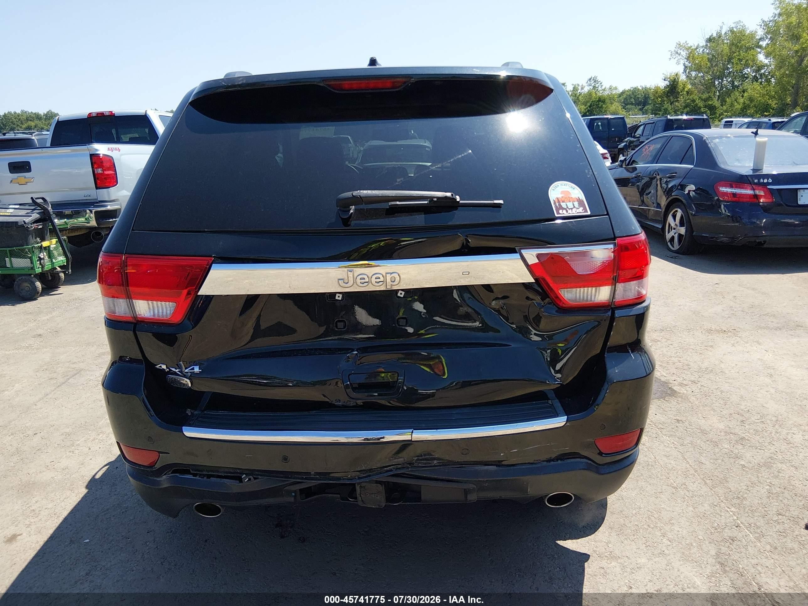 2013 Jeep Grand Cherokee Overland Black vin: 1C4RJFCT4DC580676
