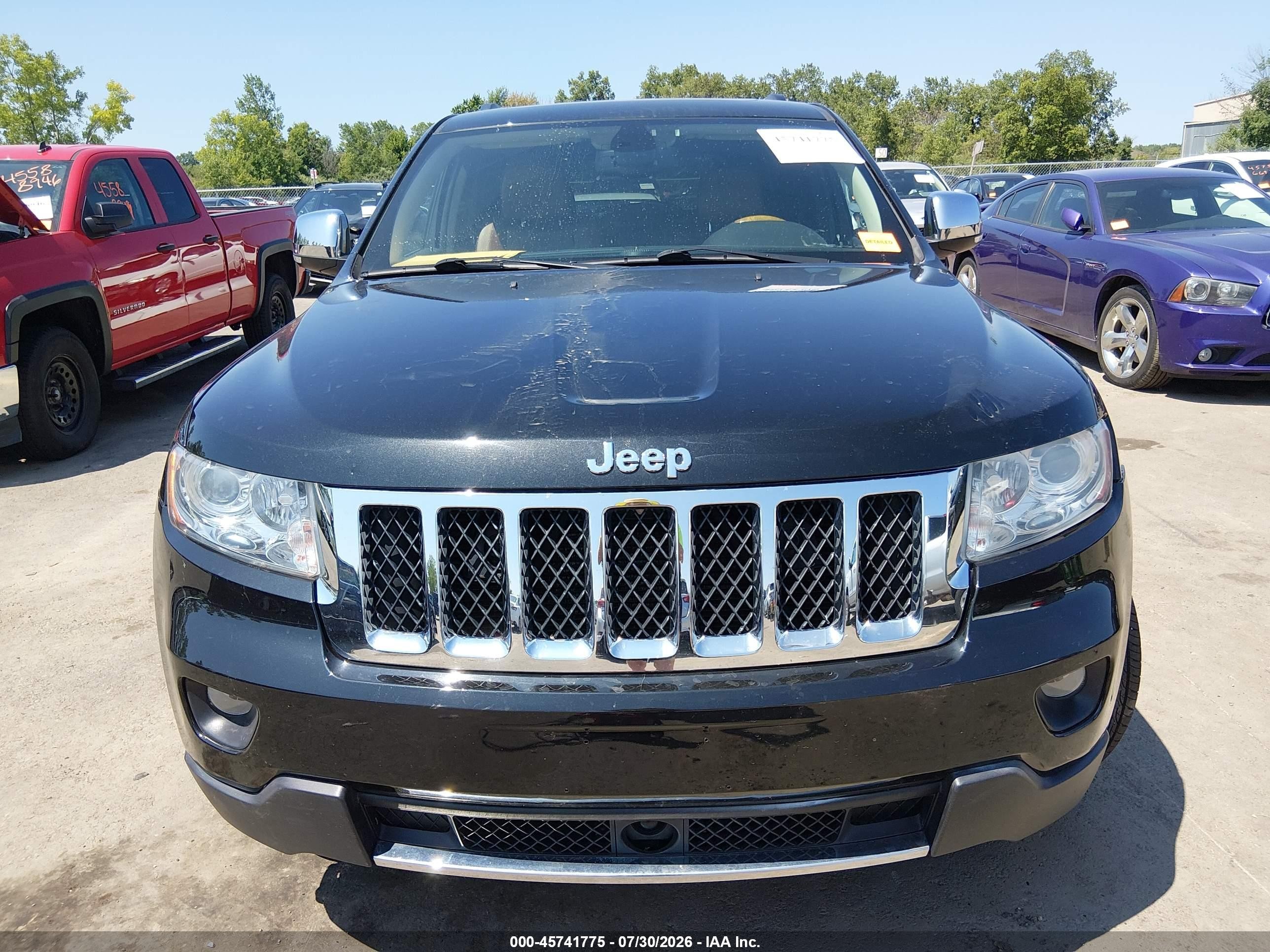 2013 Jeep Grand Cherokee Overland Black vin: 1C4RJFCT4DC580676